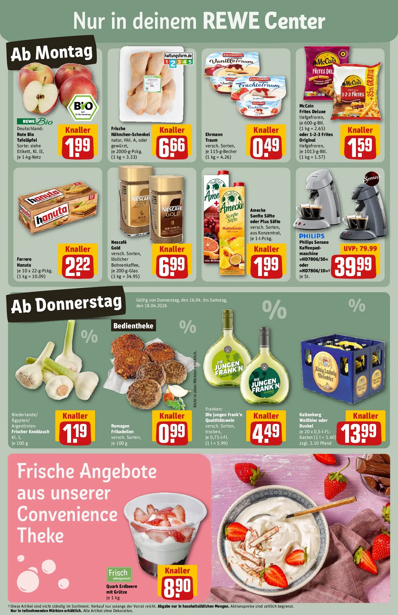 REWE Prospekt ab 12.04.2026 zum Blättern » Angebote | Seite: 3 | Produkte: Senseo, Nescafe, Theke, Weißbier