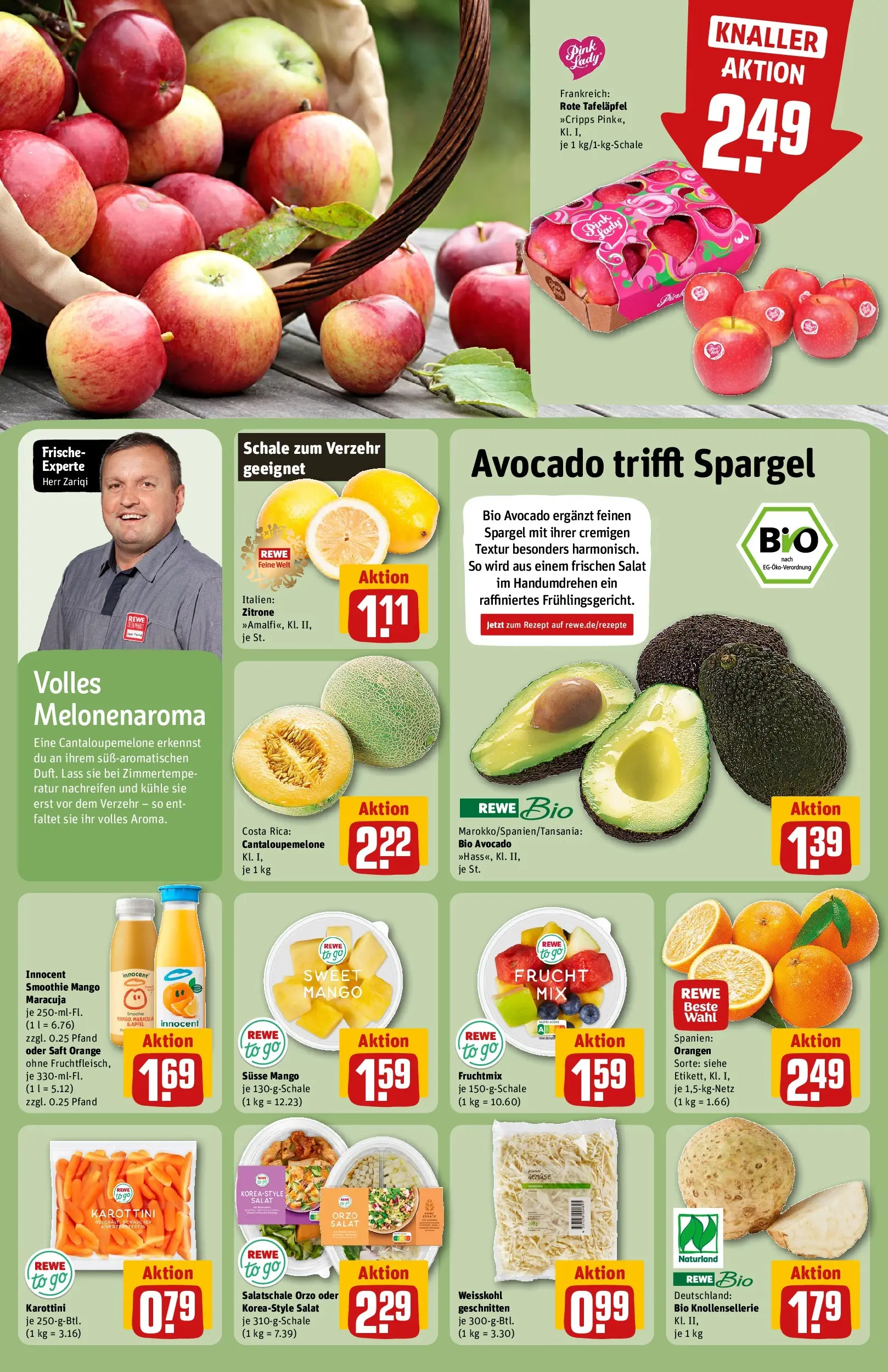 REWE Prospekt ab 12.04.2026 zum Blättern » Angebote | Seite: 6 | Produkte: Orangen, Spargel, Avocado, Salat