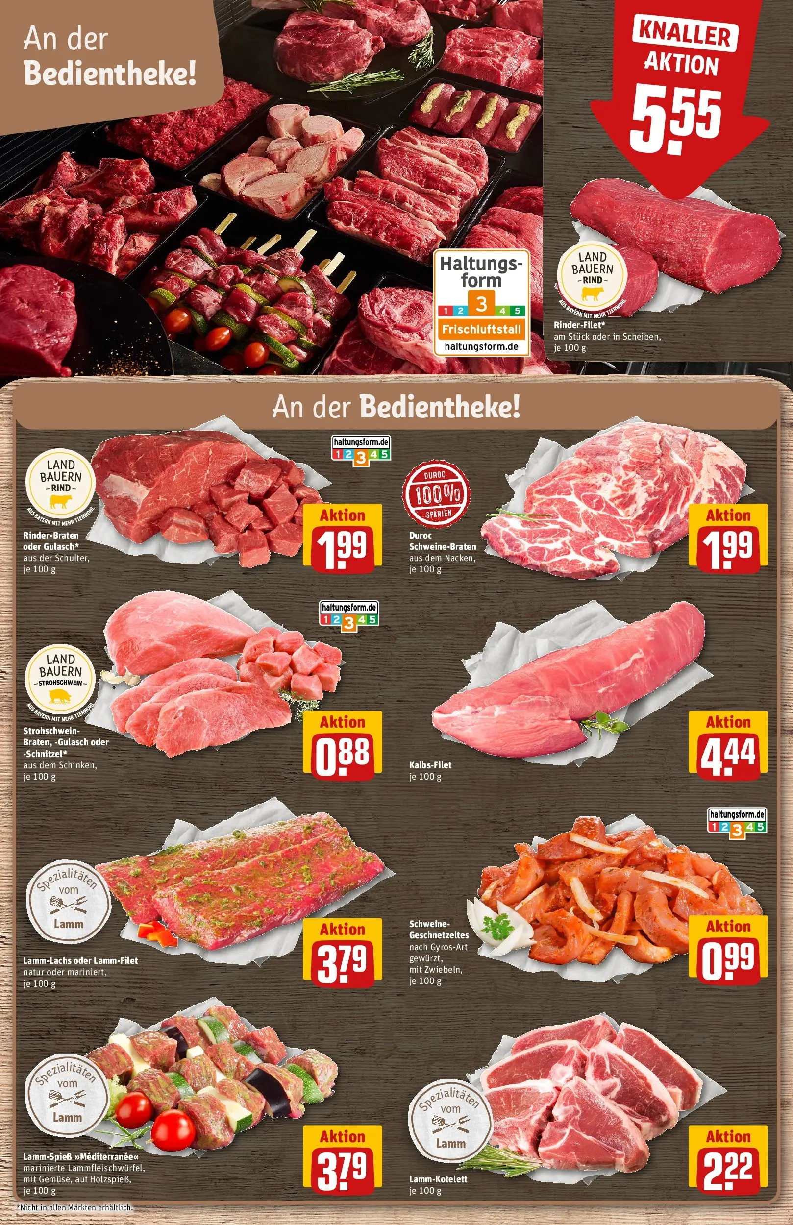 REWE Prospekt ab 12.04.2026 zum Blättern » Angebote | Seite: 9 | Produkte: Rinderbraten, Schnitzel, Gulasch