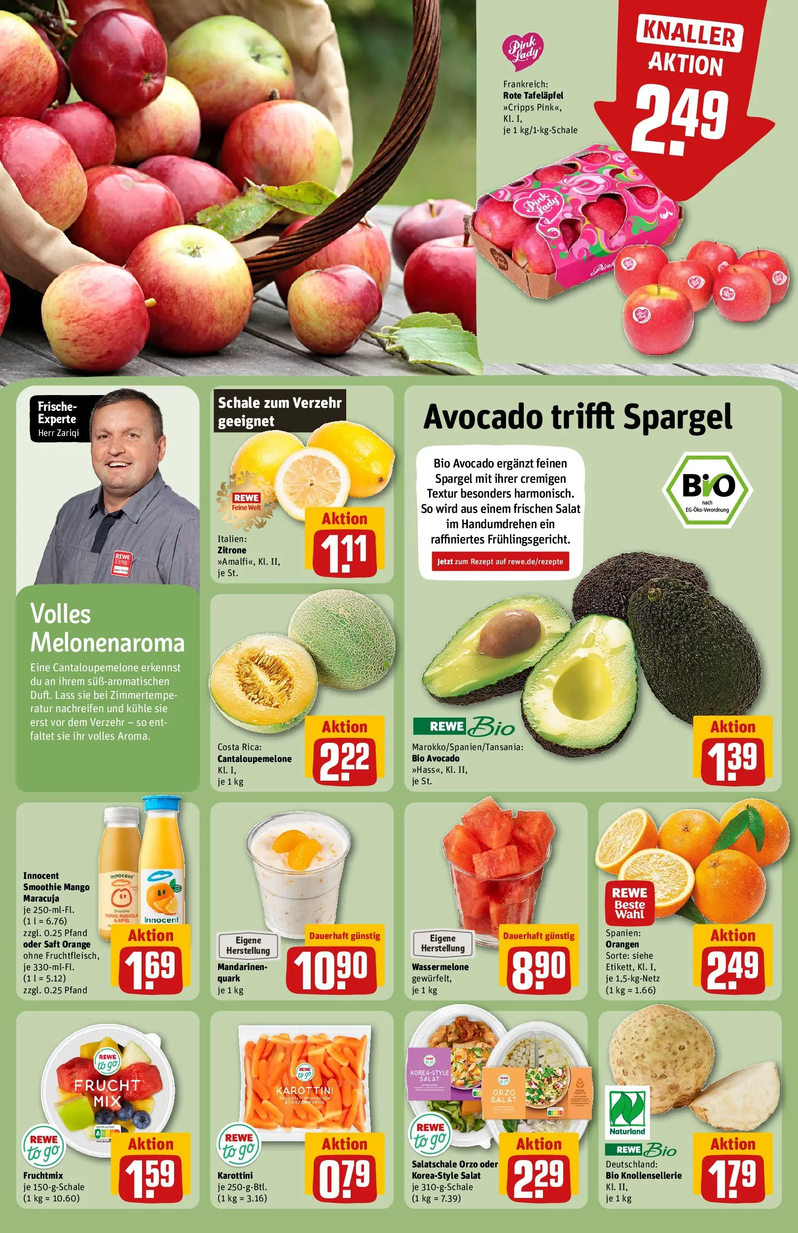 REWE Prospekt ab 12.04.2026 zum Blättern » Angebote | Seite: 6 | Produkte: Orangen, Zitrone, Saft, Salat