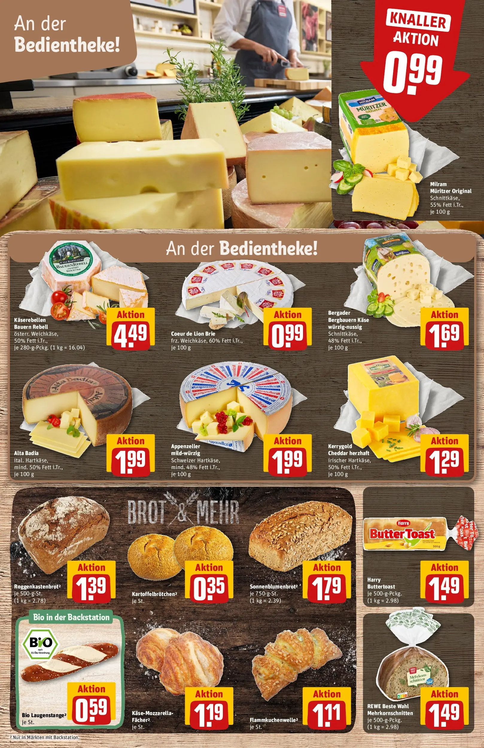 REWE Prospekt ab 12.04.2026 zum Blättern » Angebote | Seite: 11 | Produkte: Butter, Mozzarella, Milram, Brot