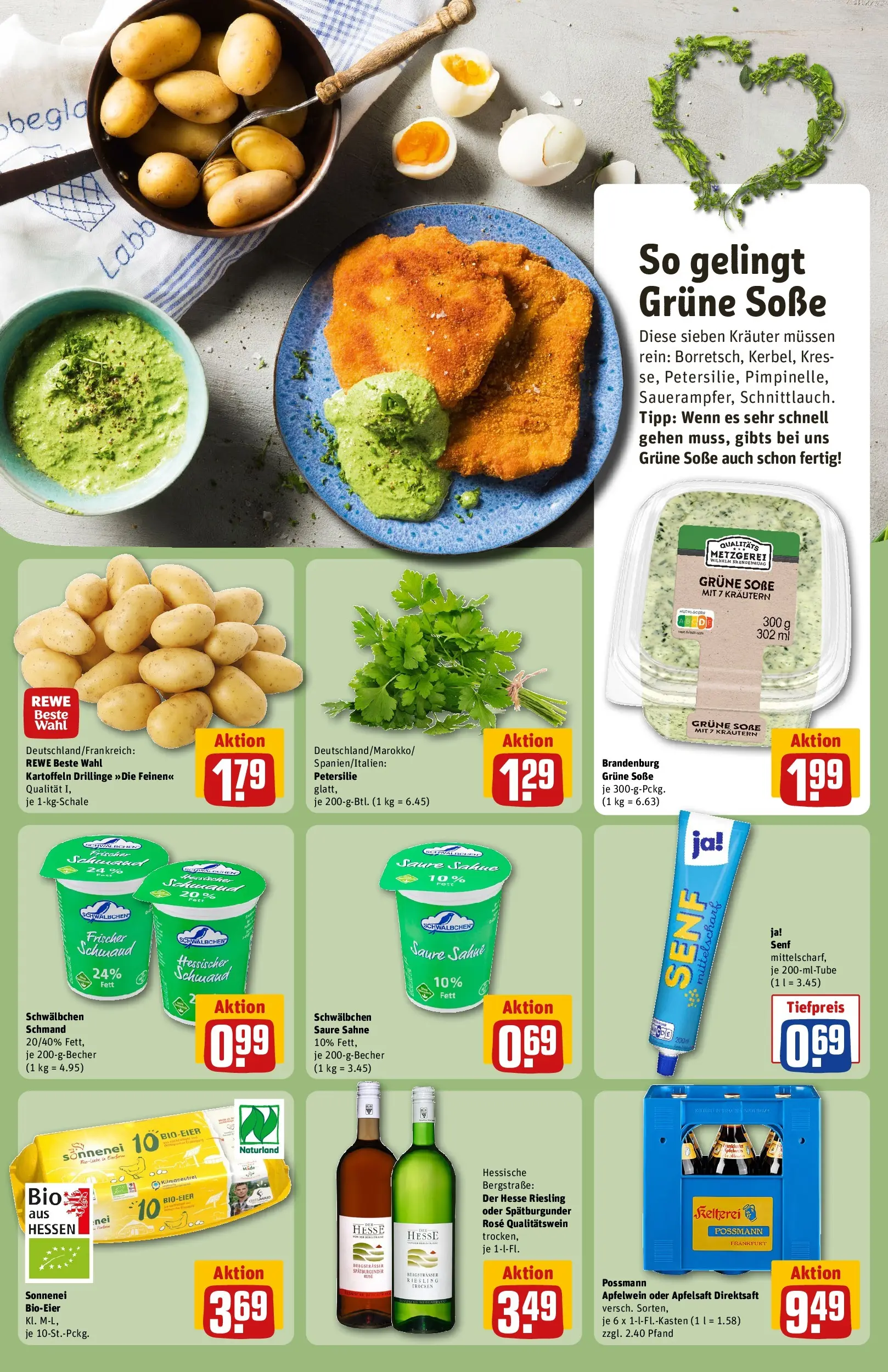 REWE Prospekt ab 12.04.2026 zum Blättern » Angebote | Seite: 14 | Produkte: Apfelsaft, Apple, Kartoffeln, Soße