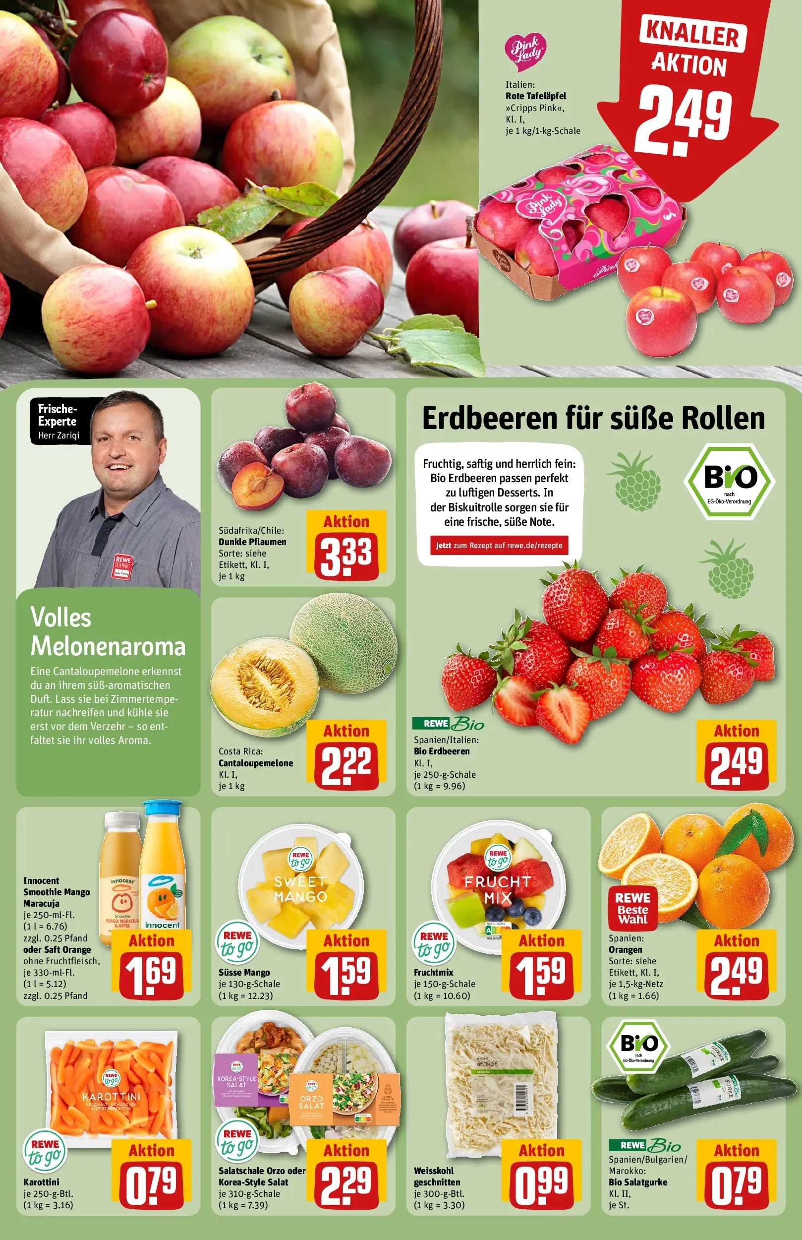 REWE Prospekt ab 12.04.2026 zum Blättern » Angebote | Seite: 6 | Produkte: Orangen, Mango, Erdbeeren, Salat