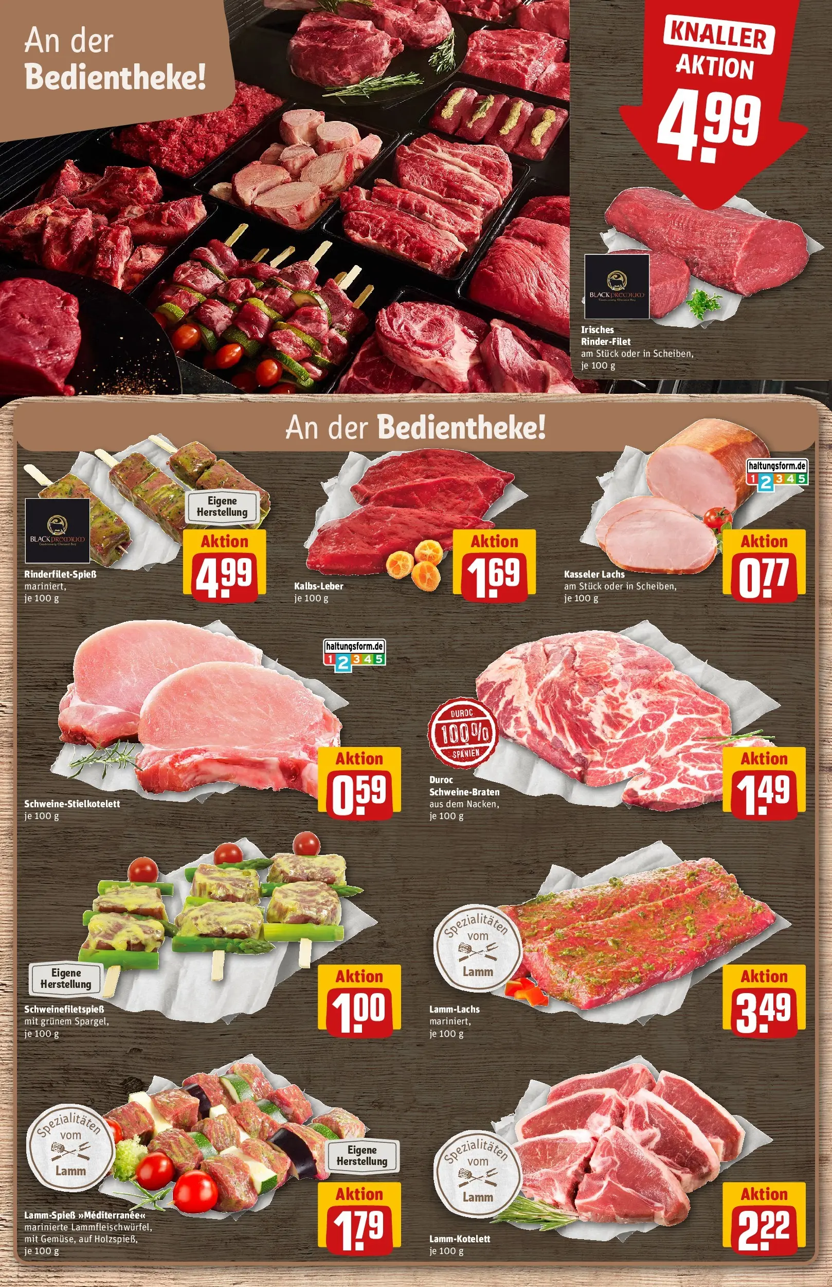 REWE Prospekt ab 12.04.2026 zum Blättern » Angebote | Seite: 9 | Produkte: Rinderfilet, Kalbsleber, Lachs