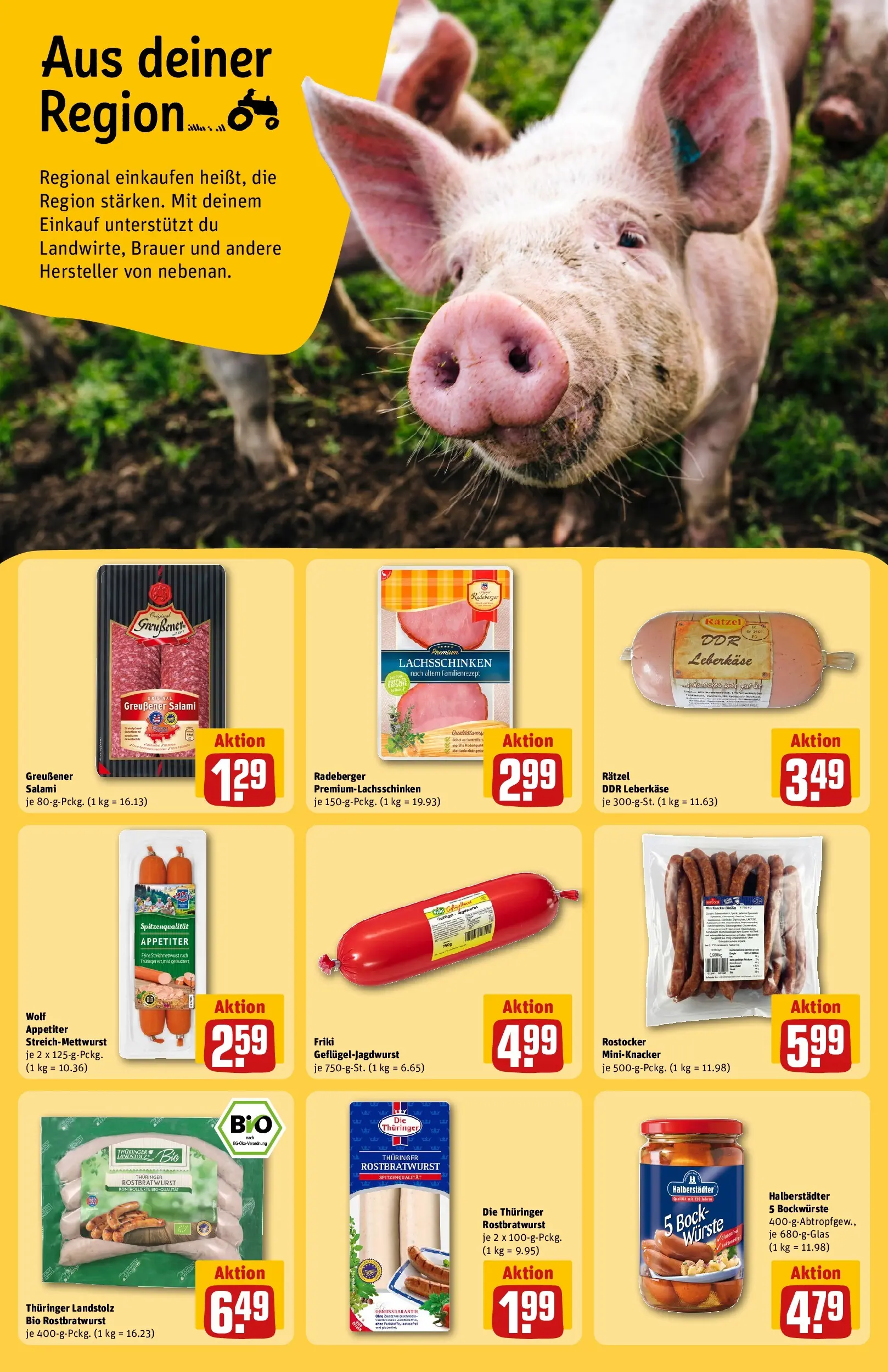 REWE Prospekt ab 12.04.2026 zum Blättern » Angebote | Seite: 18 | Produkte: Salami, Leberkase