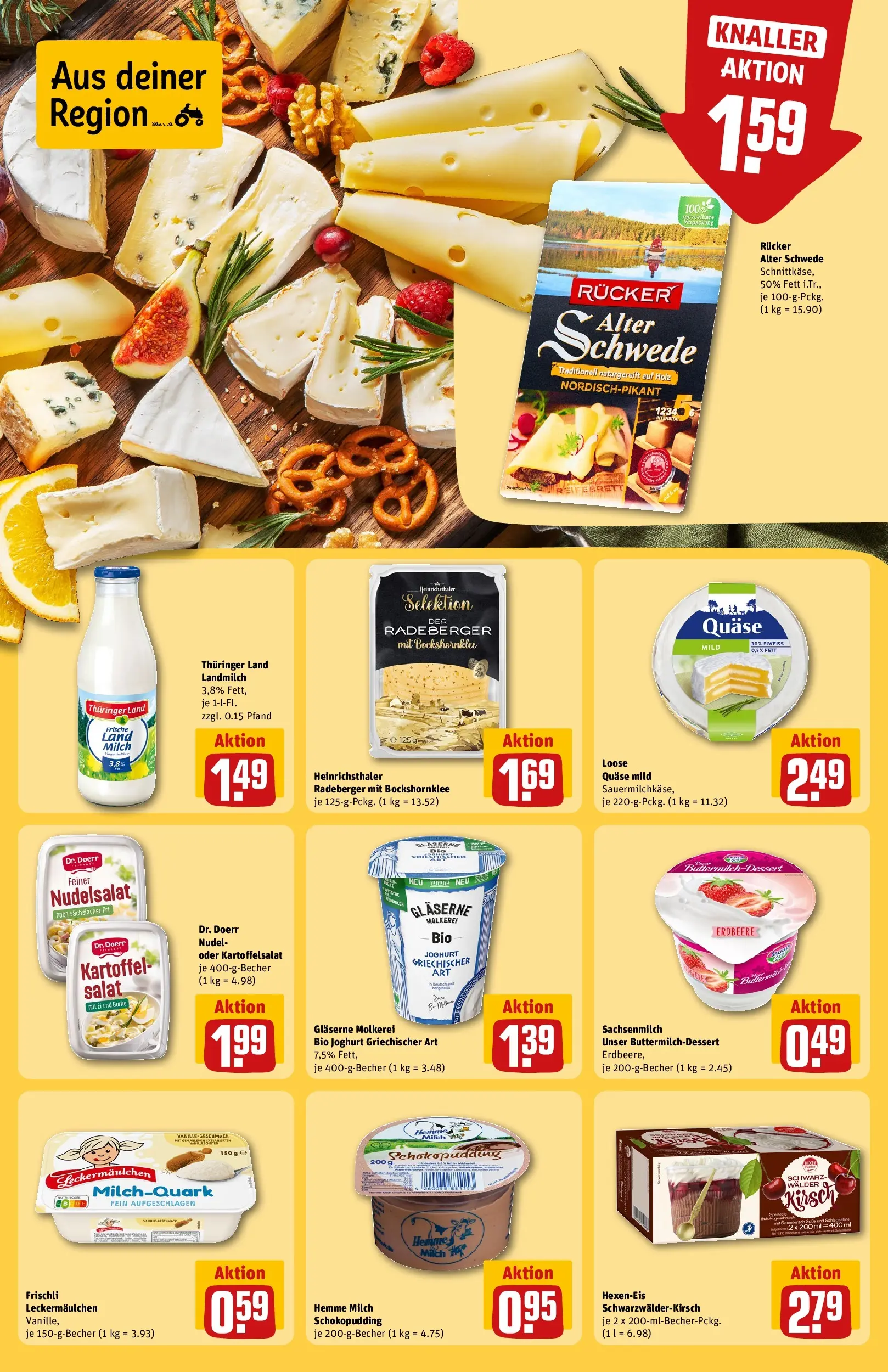 REWE Prospekt ab 12.04.2026 zum Blättern » Angebote | Seite: 19 | Produkte: Schlagsahne, Milch, Joghurt, Pudding