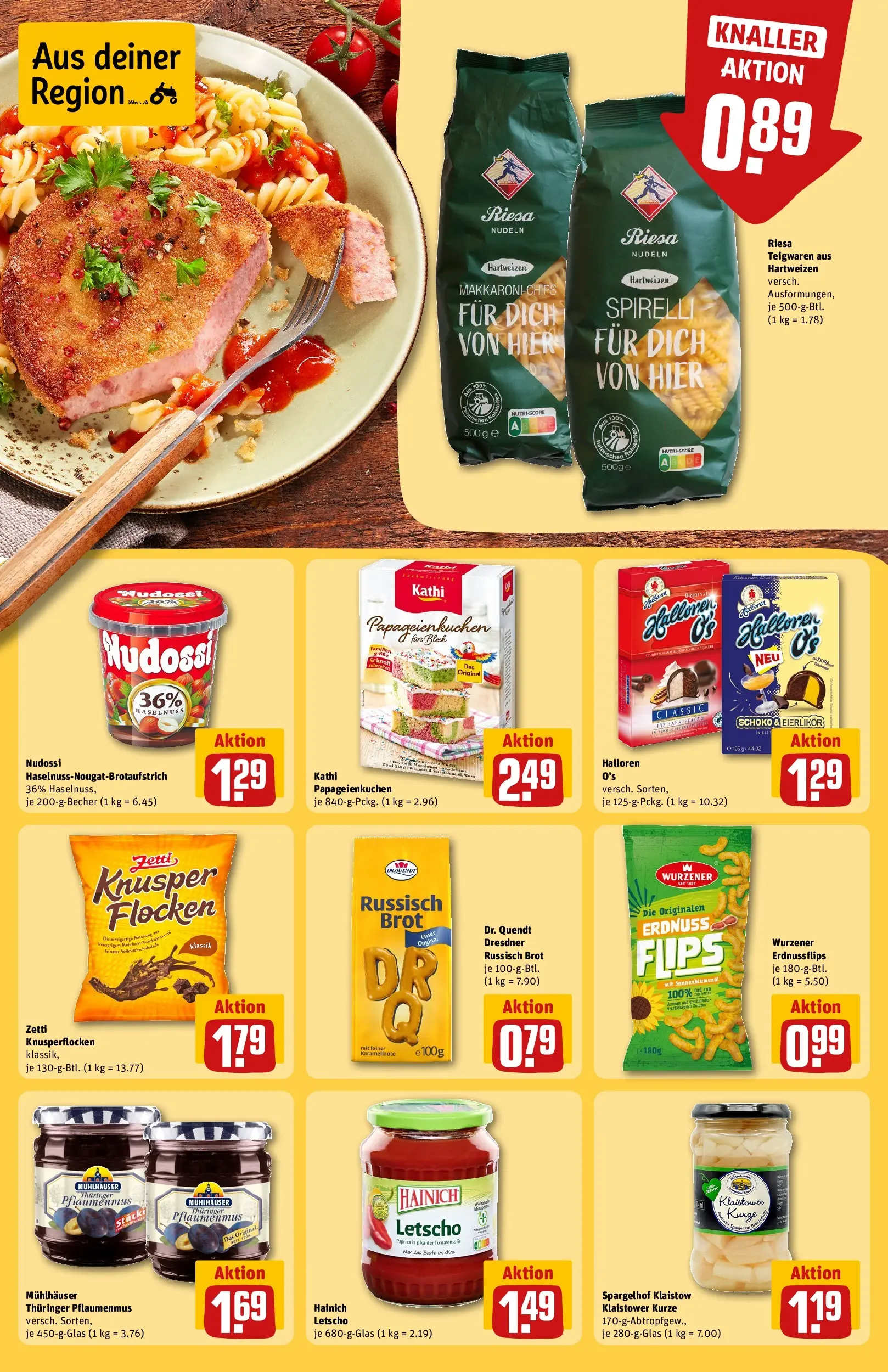 REWE Prospekt ab 12.04.2026 zum Blättern » Angebote | Seite: 20 | Produkte: Sonnenblumenol, Paprika, Brot, Flocken