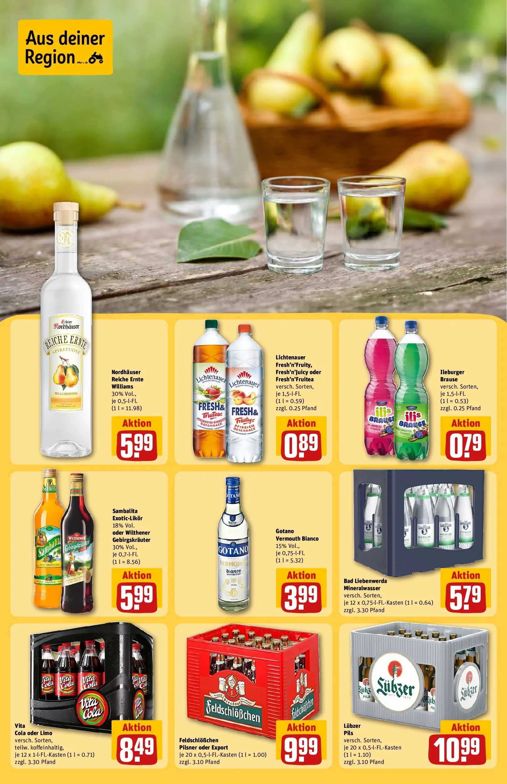 REWE Prospekt ab 12.04.2026 zum Blättern » Angebote | Seite: 21 | Produkte: Bad, Pils, Pfirsich, Lubzer