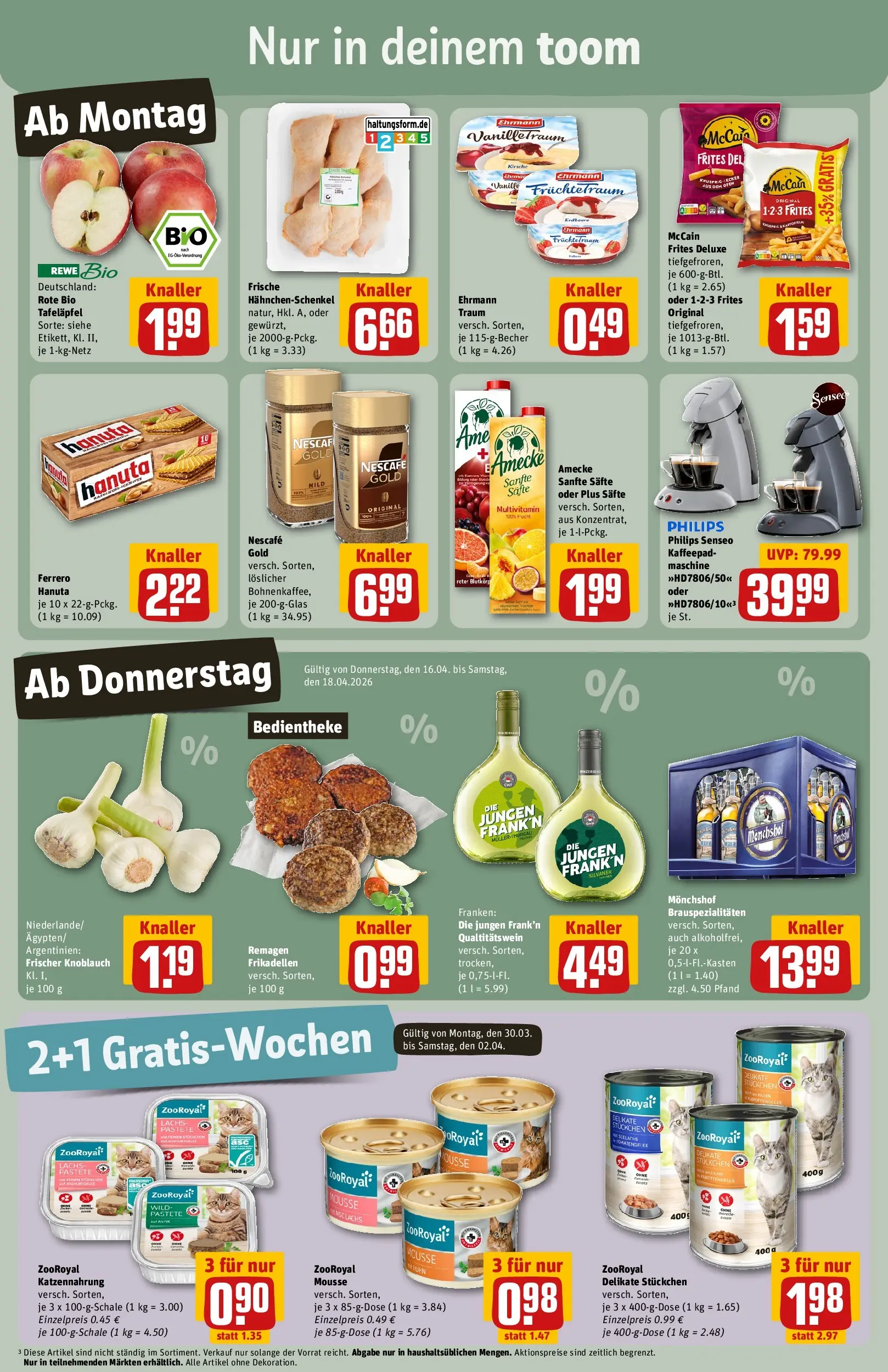 REWE Prospekt ab 12.04.2026 zum Blättern » Angebote | Seite: 3 | Produkte: Monchshof, McCain, Lachs, Knoblauch