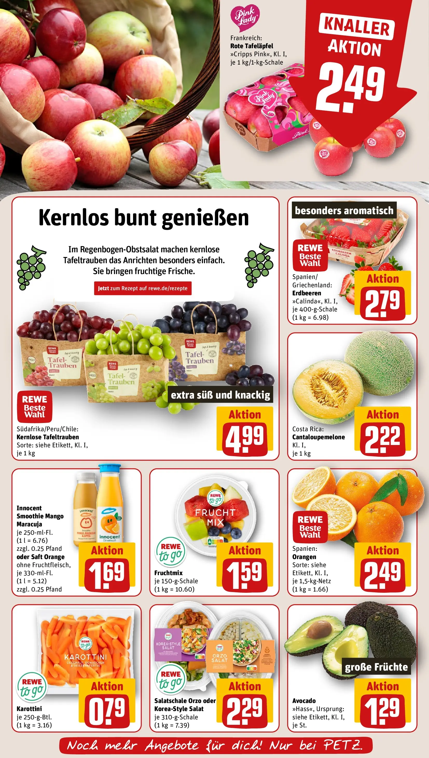 REWE Prospekt ab 12.04.2026 zum Blättern » Angebote | Seite: 6 | Produkte: Avocado, Mango, Erdbeeren, Salat