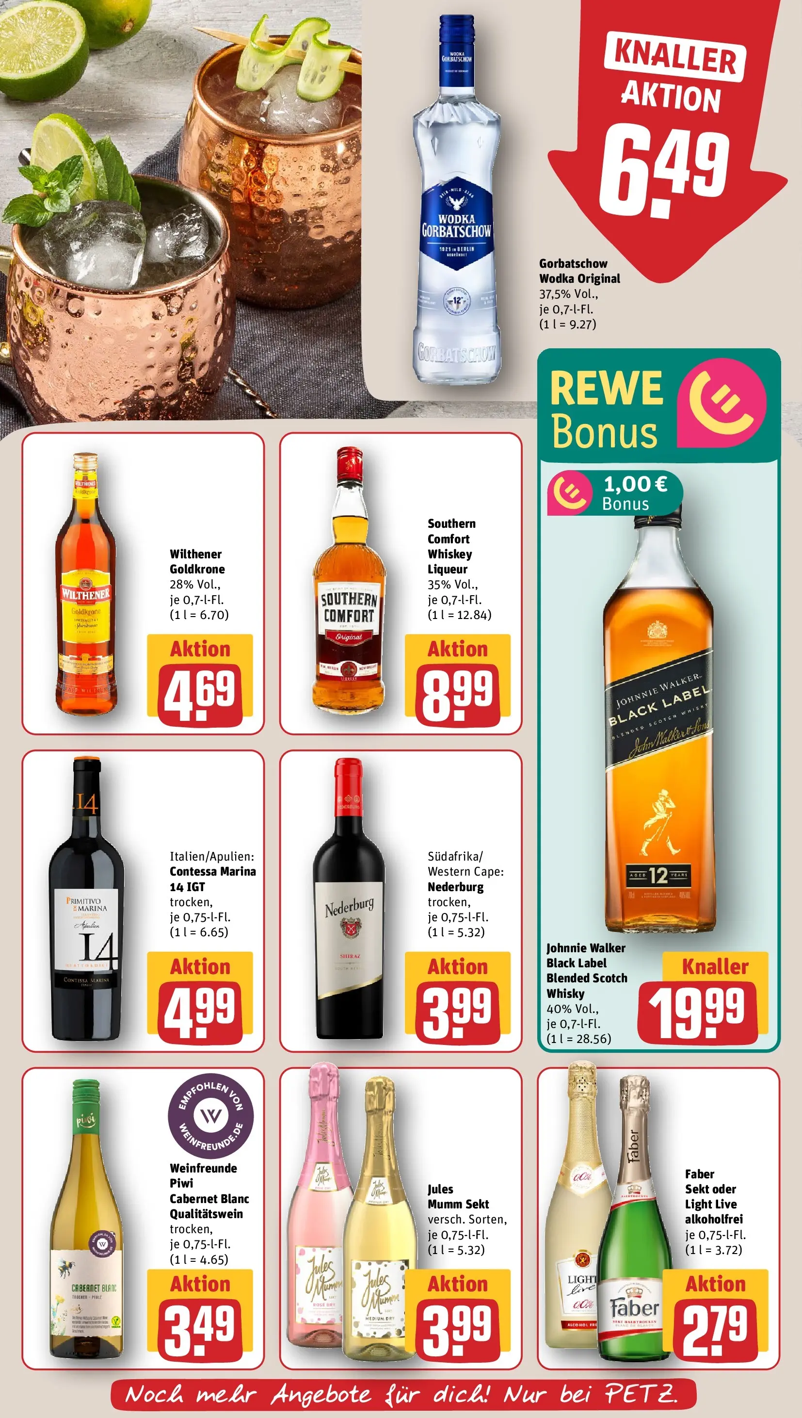 REWE Prospekt ab 12.04.2026 zum Blättern » Angebote | Seite: 21 | Produkte: Whisky, Mumm sekt, Wilthener, Southern comfort