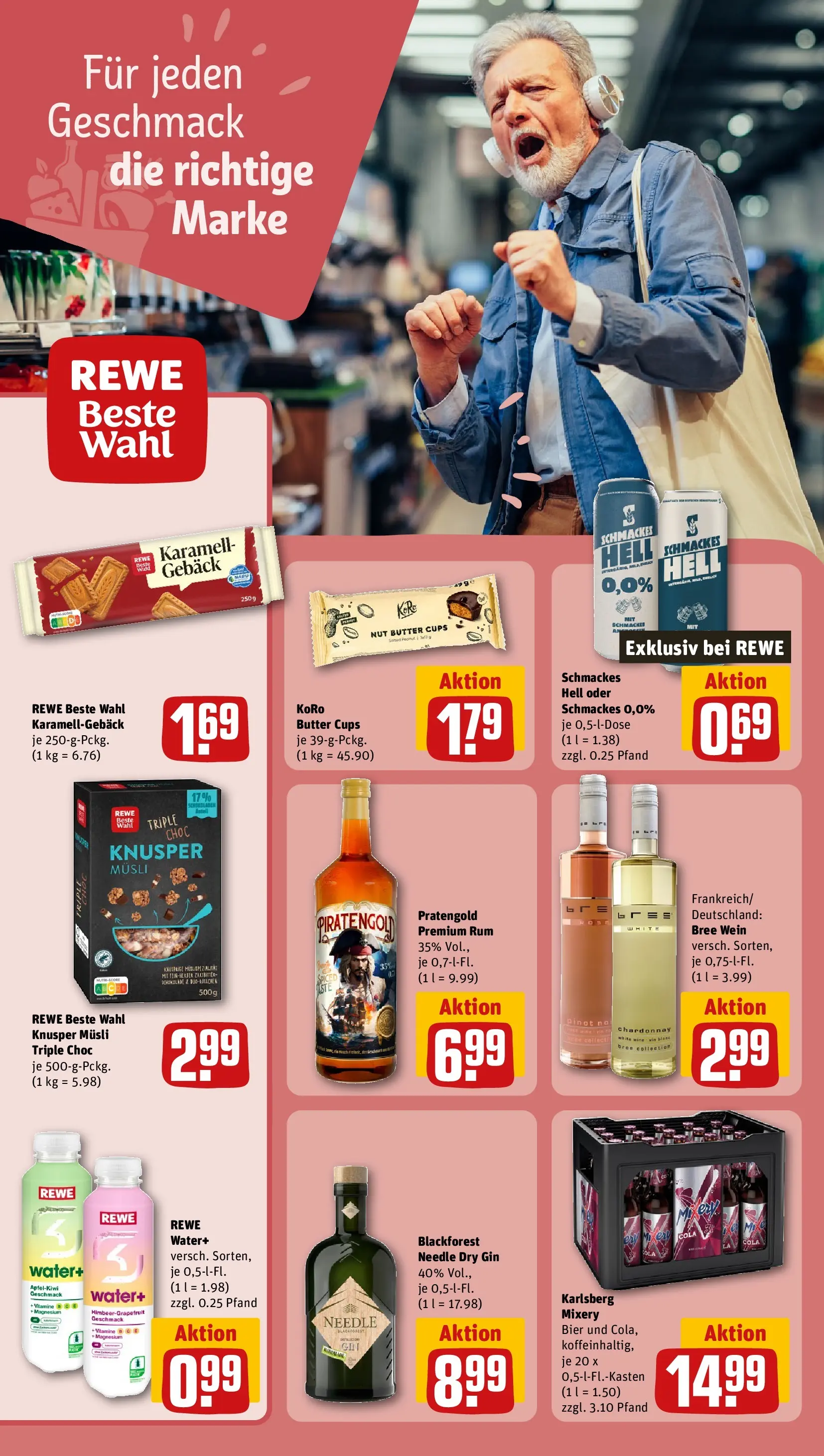 REWE Prospekt ab 12.04.2026 zum Blättern » Angebote | Seite: 24 | Produkte: Musli, Bier, Rum, Mixery