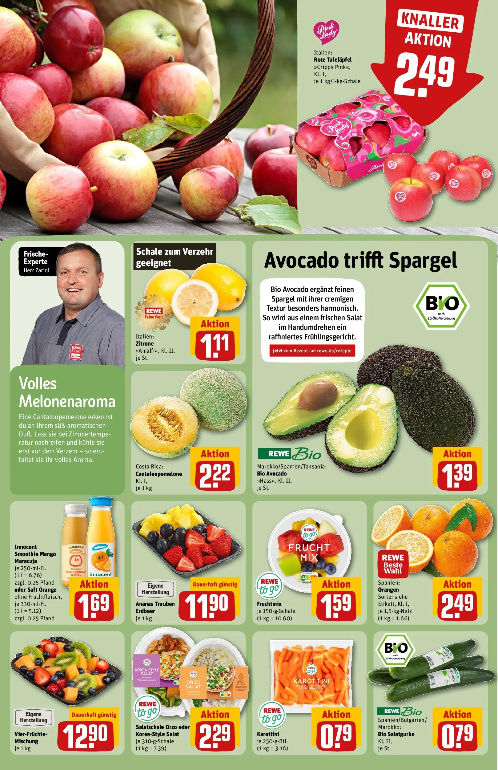 REWE Prospekt ab 12.04.2026 zum Blättern » Angebote | Seite: 6 | Produkte: Trauben, Orangen, Ananas, Salat