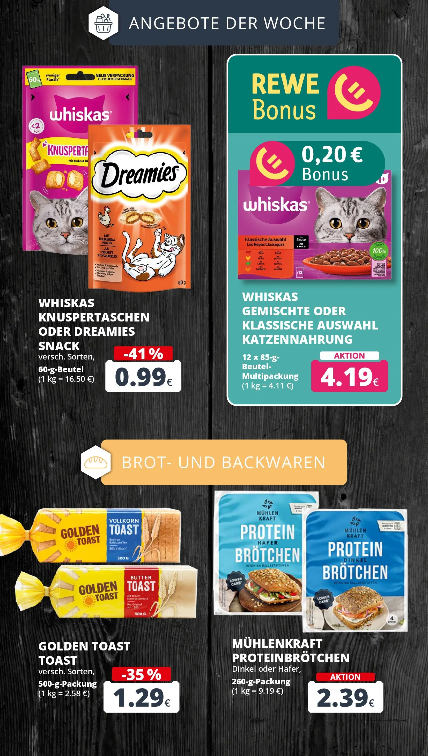 REWE Prospekt ab 12.04.2026 zum Blättern » Angebote | Seite: 8 | Produkte: Butter, Toast, Brot, Whiskas