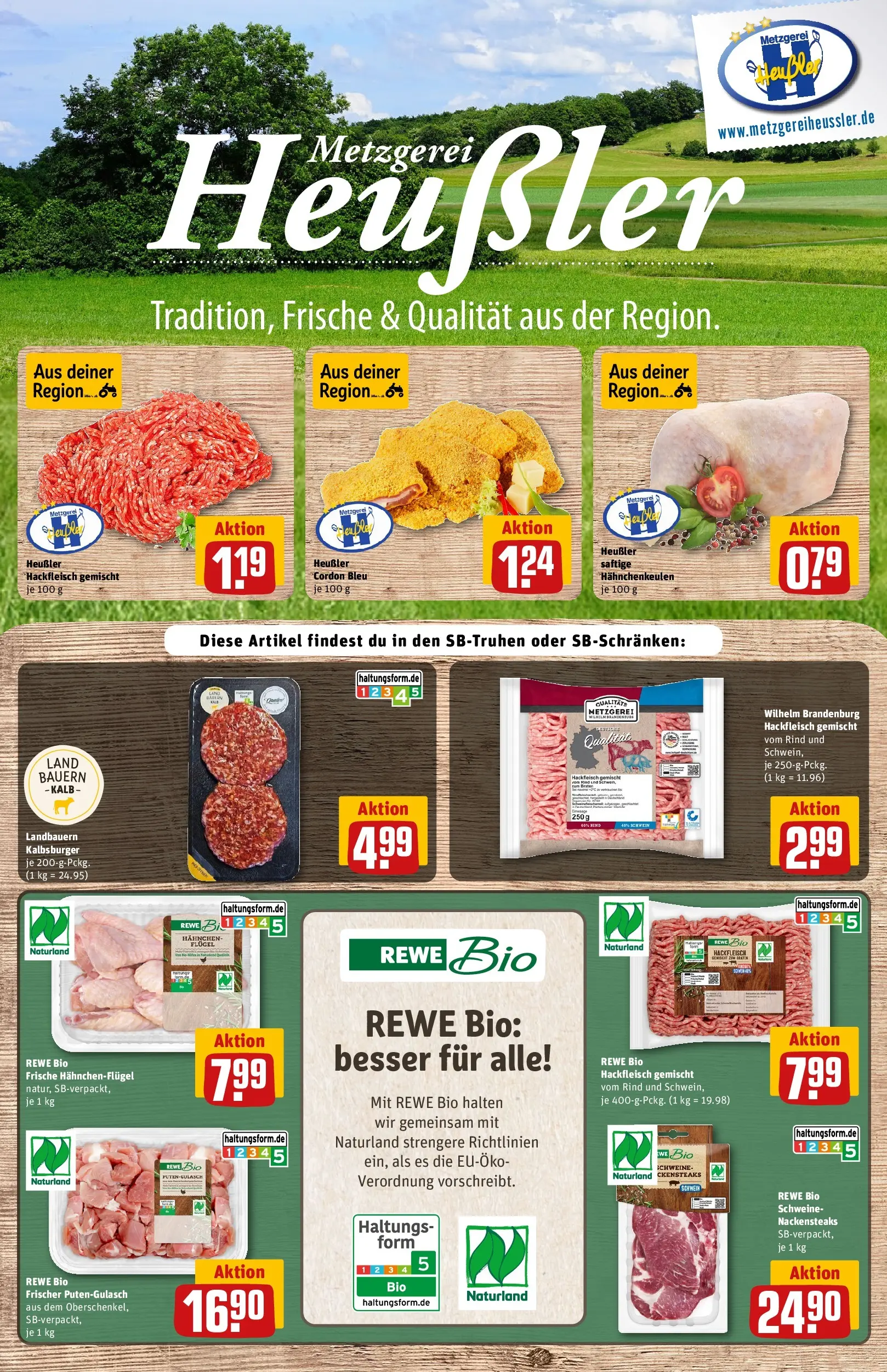 REWE Prospekt ab 12.04.2026 zum Blättern » Angebote | Seite: 8 | Produkte: Nackensteaks, Hahnchen, Burger, Hackfleisch