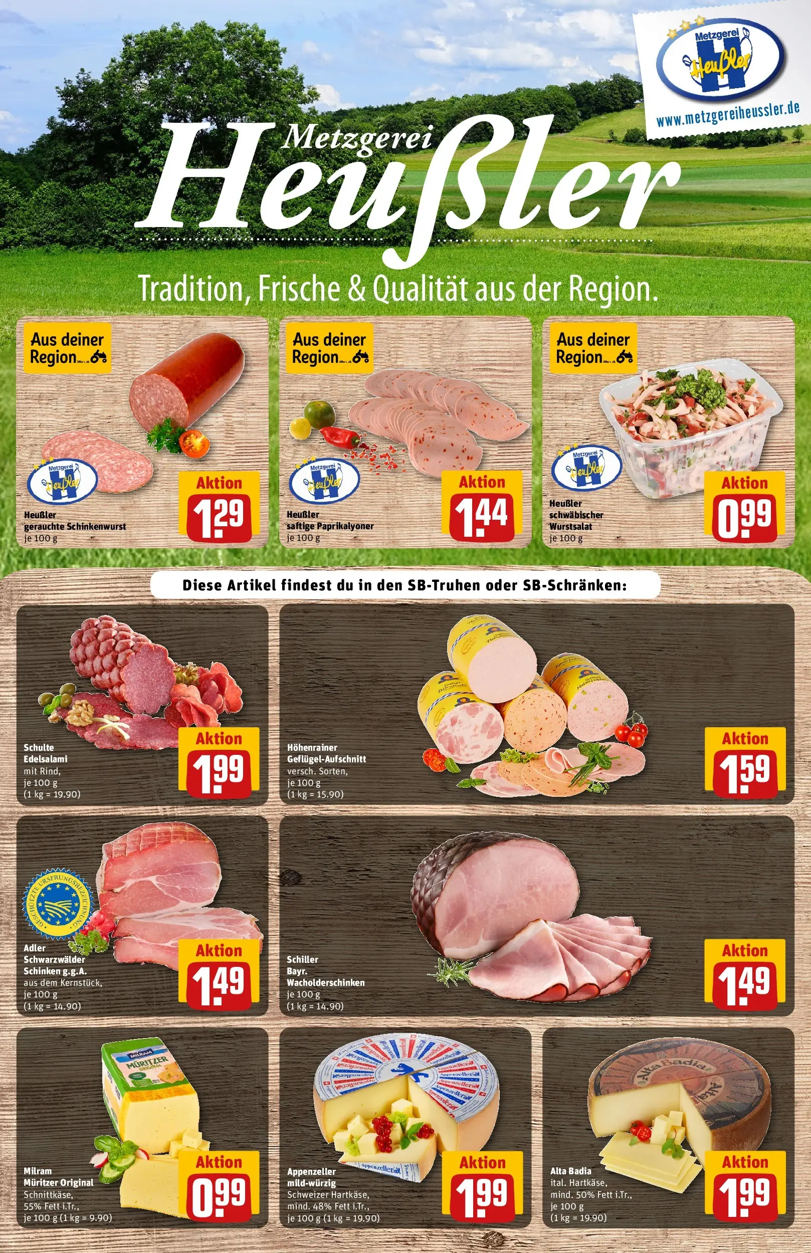 REWE Prospekt ab 12.04.2026 zum Blättern » Angebote | Seite: 10 | Produkte: Milram, Salami, Schinken