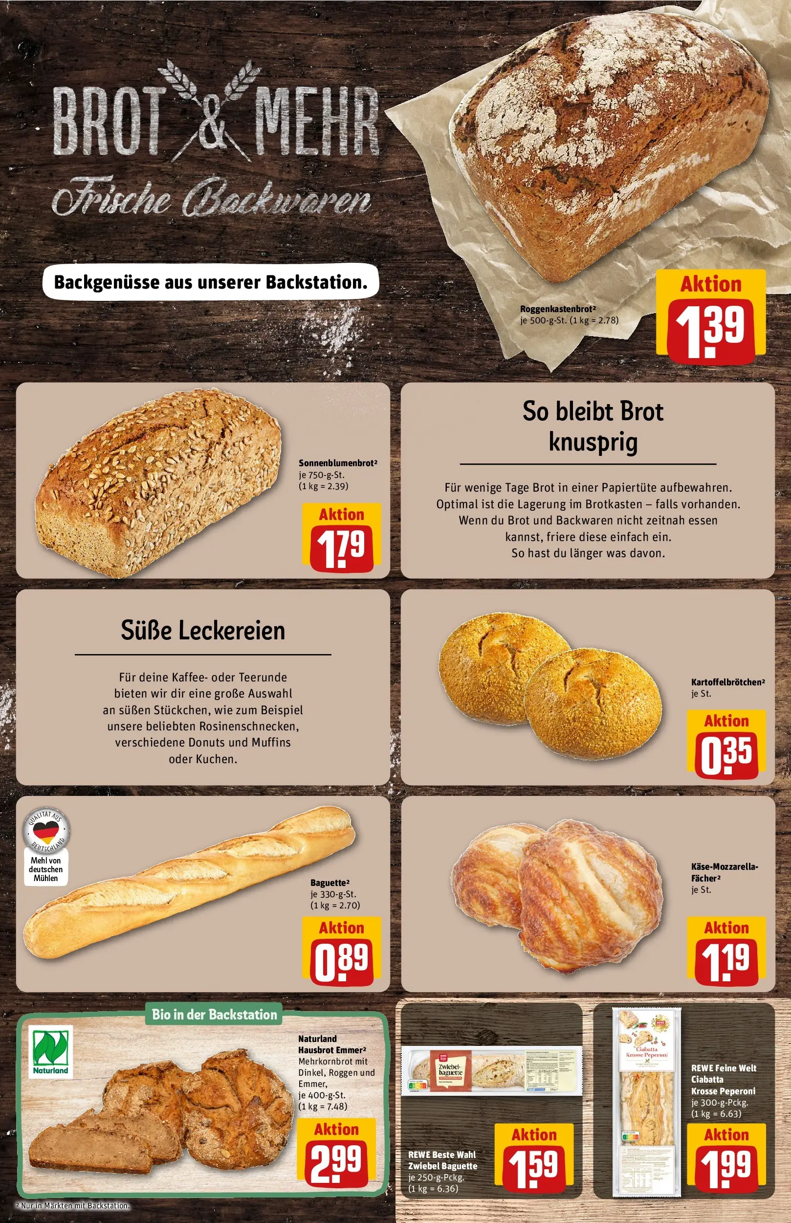 REWE Prospekt ab 12.04.2026 zum Blättern » Angebote | Seite: 11 | Produkte: Mehl, Baguette, Donuts, Brot