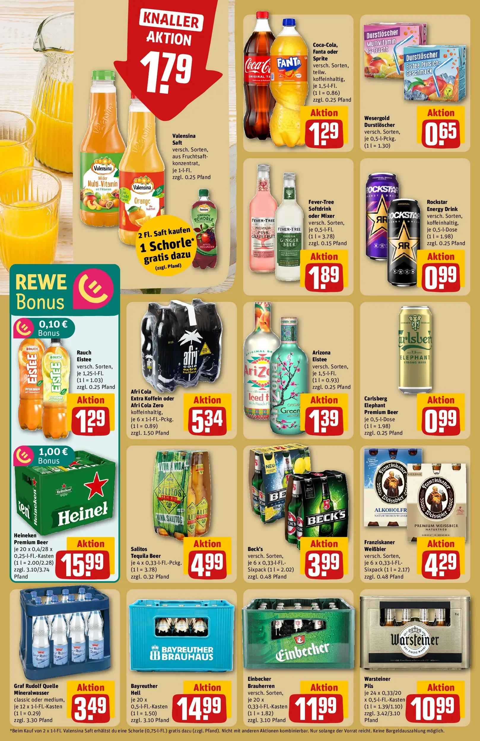 REWE Prospekt ab 12.04.2026 zum Blättern » Angebote | Seite: 20 | Produkte: Rockstar energy, Cola, Pils, Warsteiner