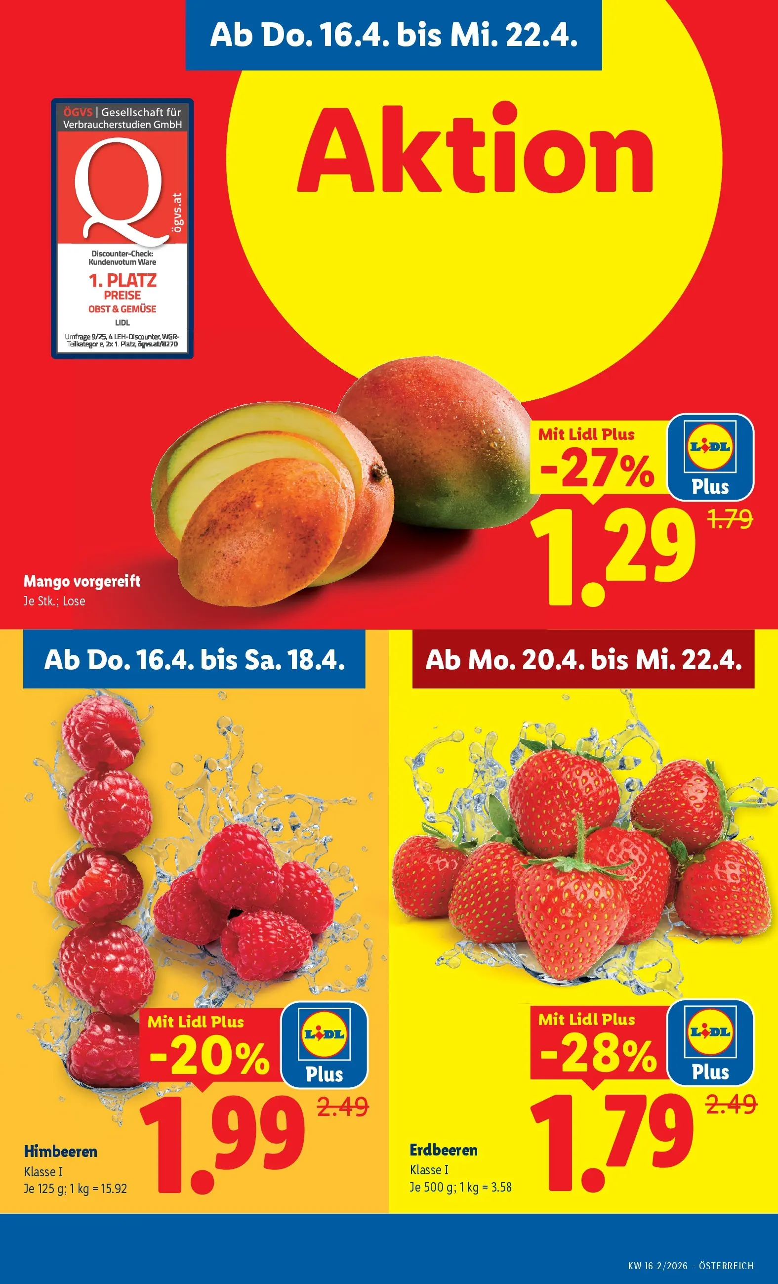 Lidl - Lidl ab 15.04.2026 - Angebote ab donnerstag | Seite: 3 | Produkte: Erdbeeren, Gemüse, Obst, Mango