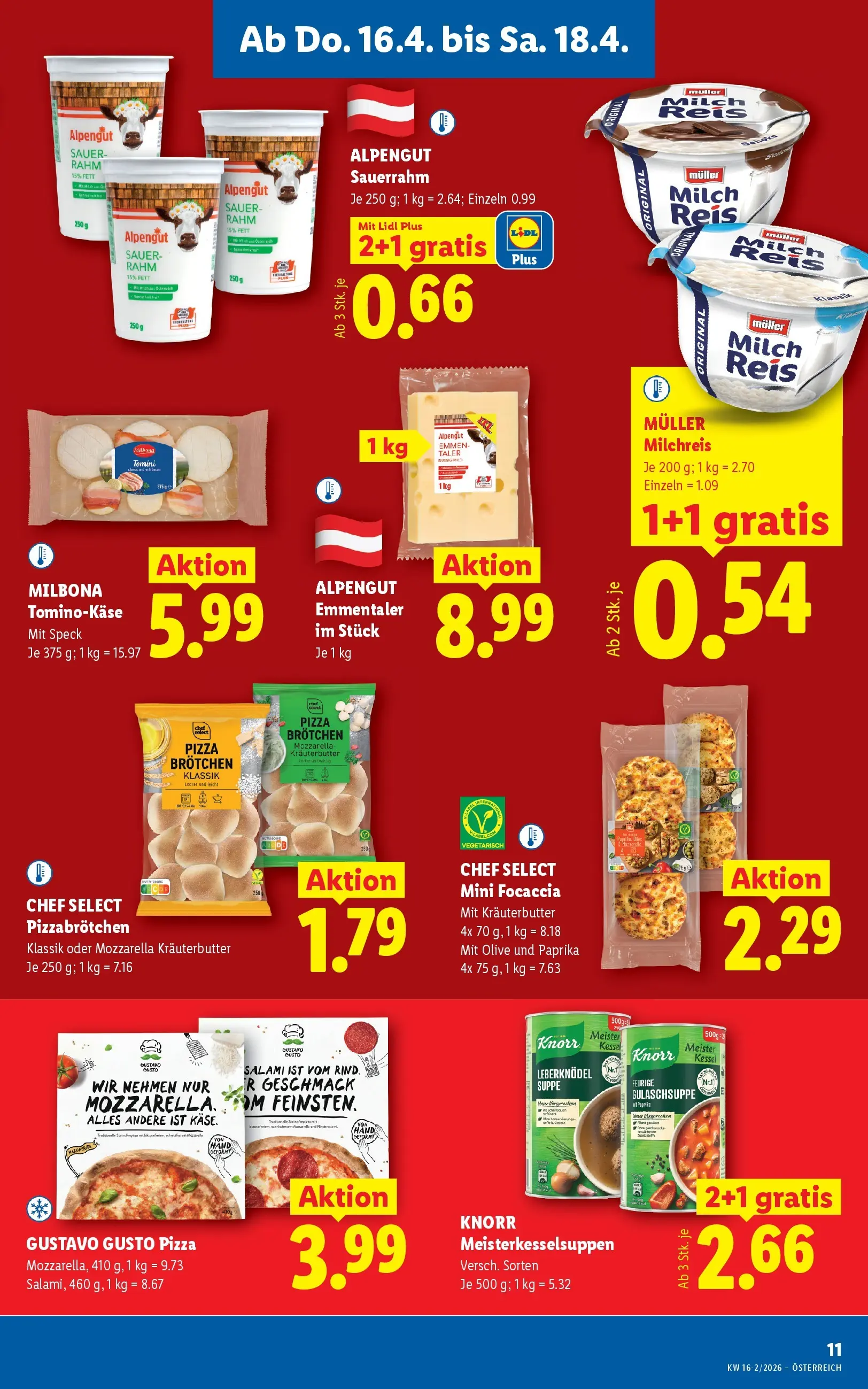 Lidl - Lidl ab 15.04.2026 - Angebote ab donnerstag | Seite: 15 | Produkte: Salami, Pizza, Reis, Sauerrahm