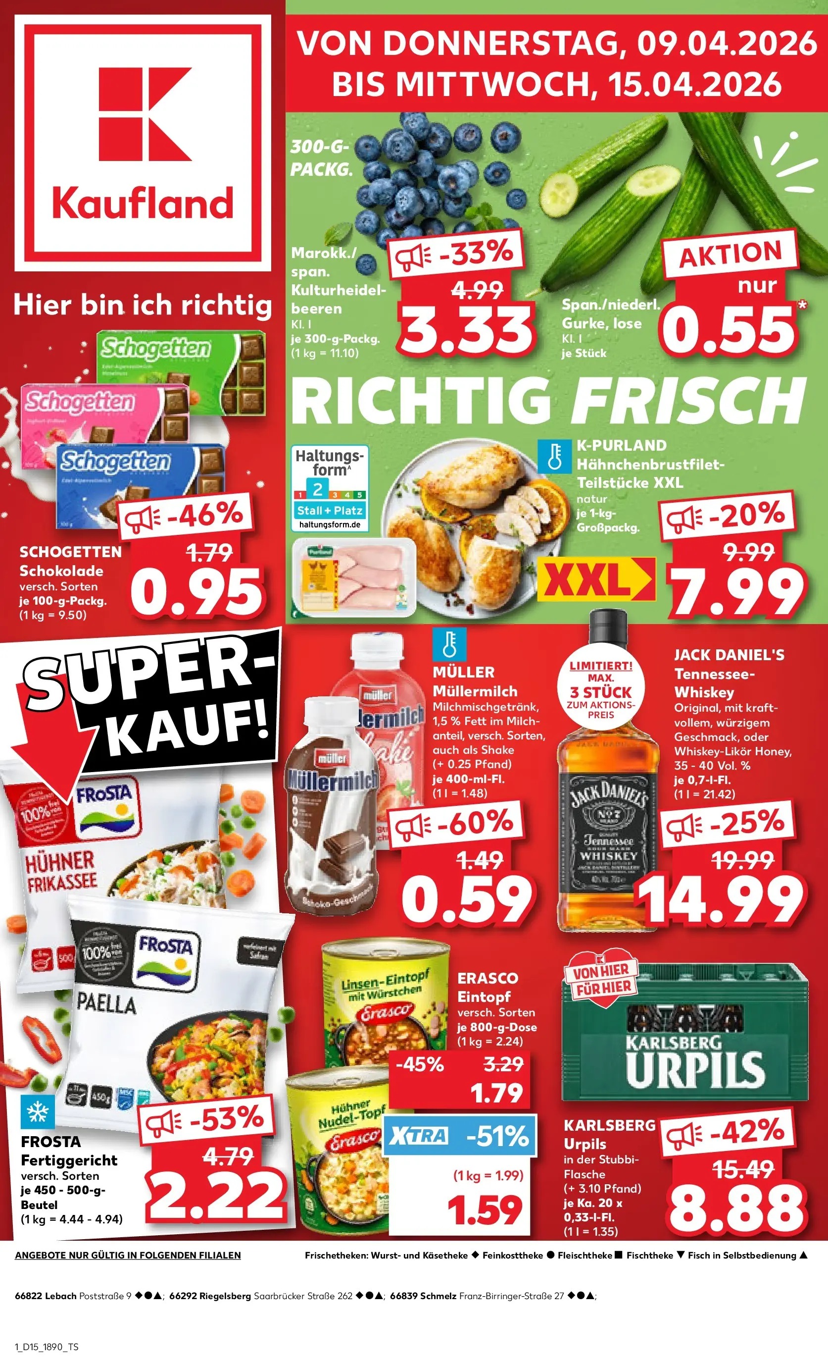 Prospekt Kaufland ab 08.04.2026 » Angebote und Werbung Online | Seite: 9 | Produkte: Milch, Schokolade, Erasco, Whiskey Prospekt Kaufland ab 08.04.2026 » Angebote Online zum Blättern | Seite: 9 | Produkte: Milch, Schokolade, Erasco, Whiskey