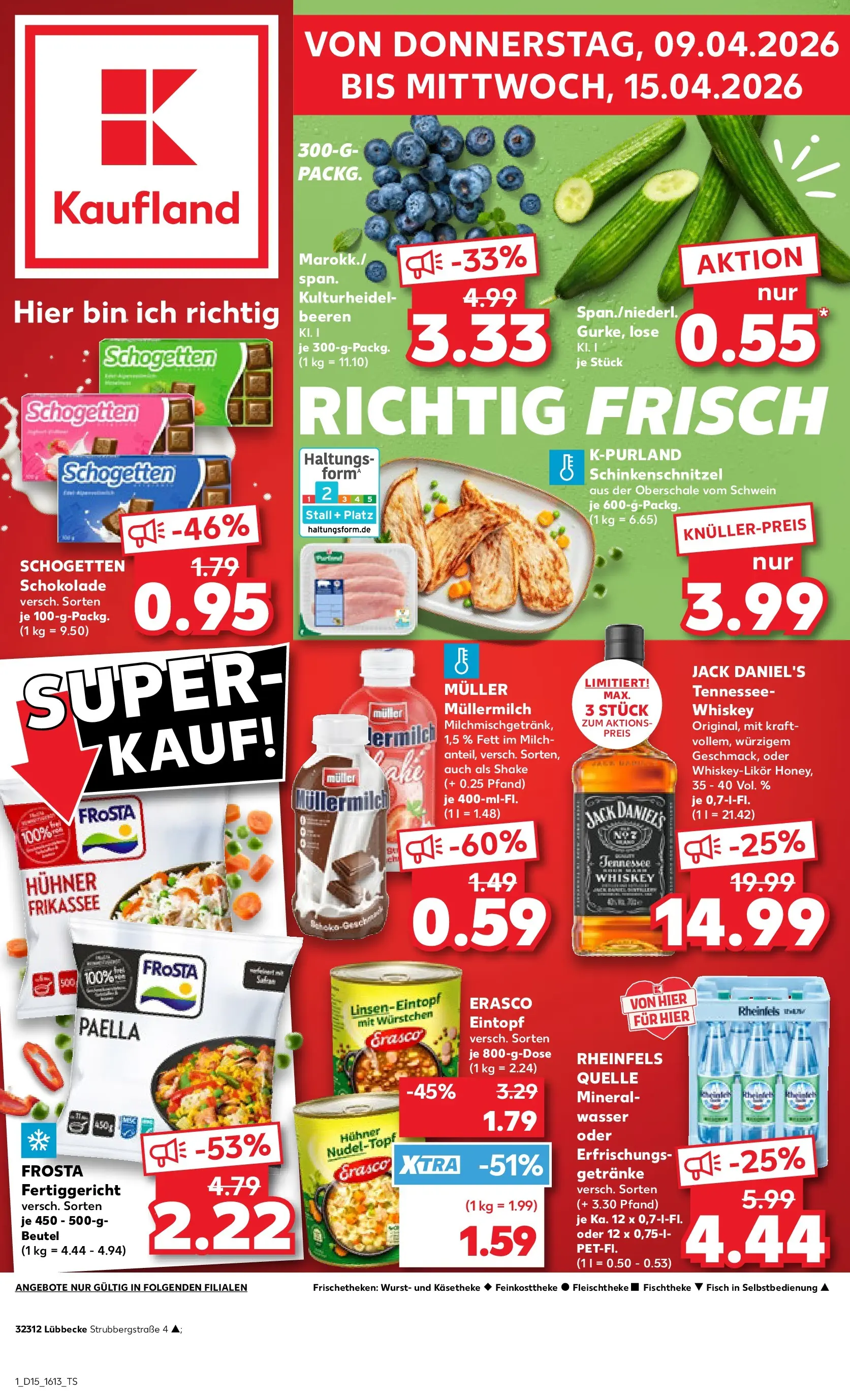 Prospekt Kaufland ab 08.04.2026 » Angebote Online zum Blättern | Seite: 1 | Produkte: Schokolade, Schogetten, Erasco, Rheinfels quelle