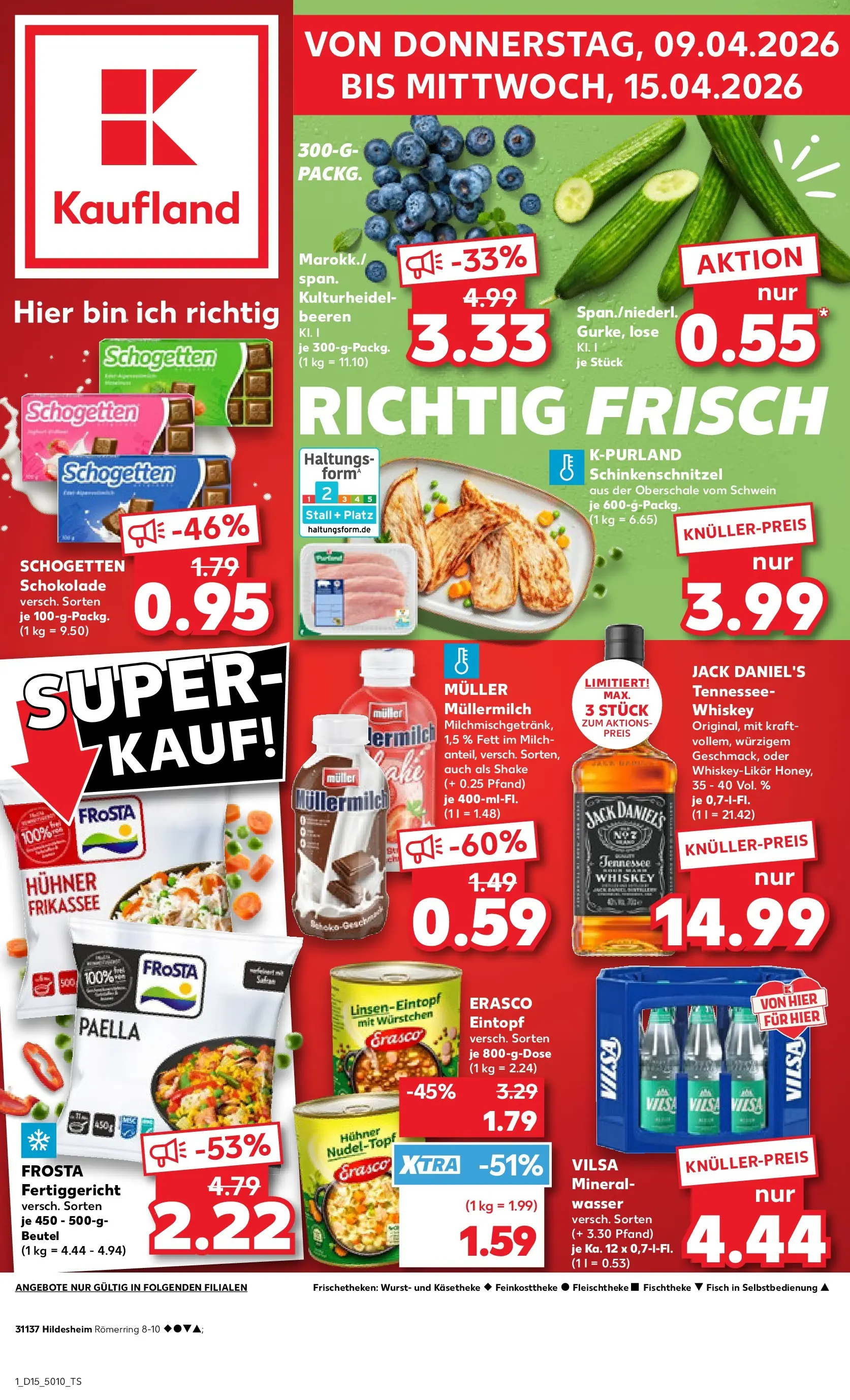 Prospekt Kaufland ab 08.04.2026 » Angebote Online zum Blättern | Seite: 1 | Produkte: Frosta, Fisch, Wurst, Schogetten