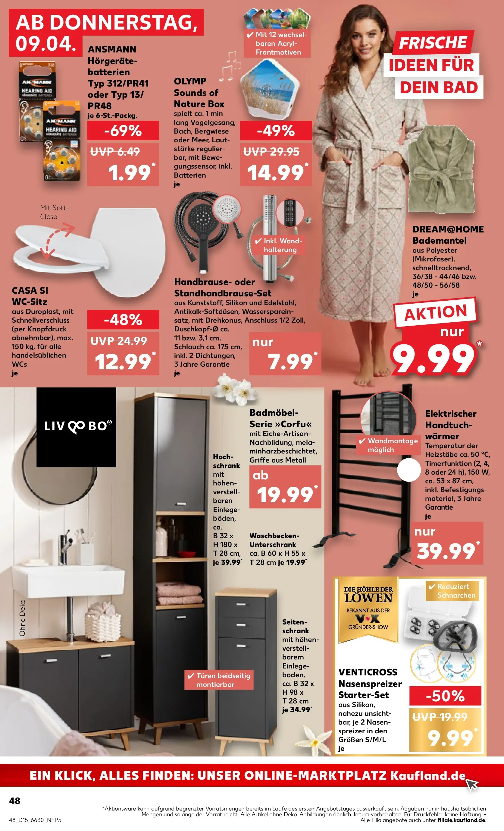 Prospekt Kaufland ab 08.04.2026 » Angebote Online zum Blättern | Seite: 48 | Produkte: Schrank, Box, Waschbecken, Bademantel