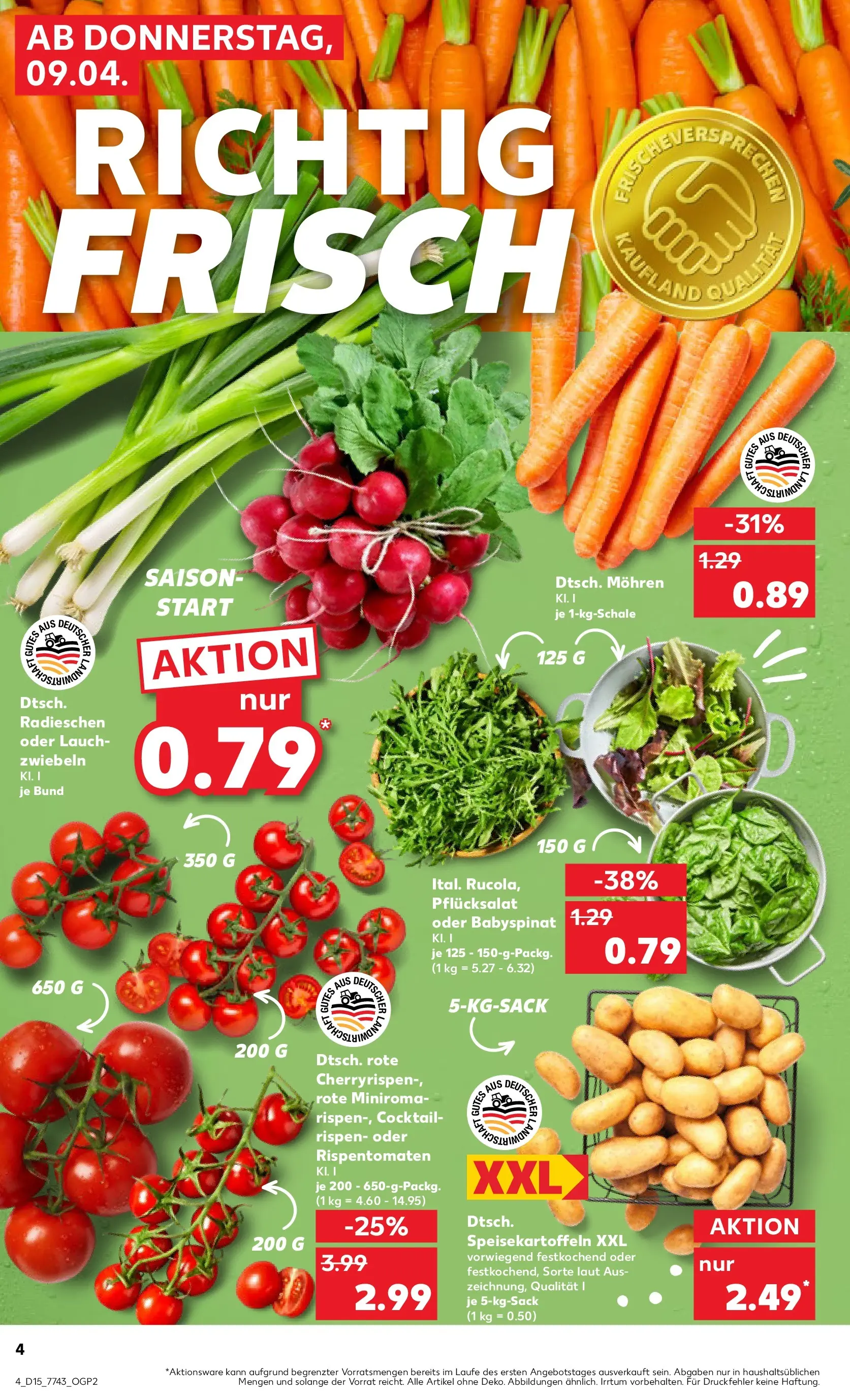 Prospekt Kaufland ab 08.04.2026 » Angebote Online zum Blättern | Seite: 4 | Produkte: Mohren, Zwiebeln