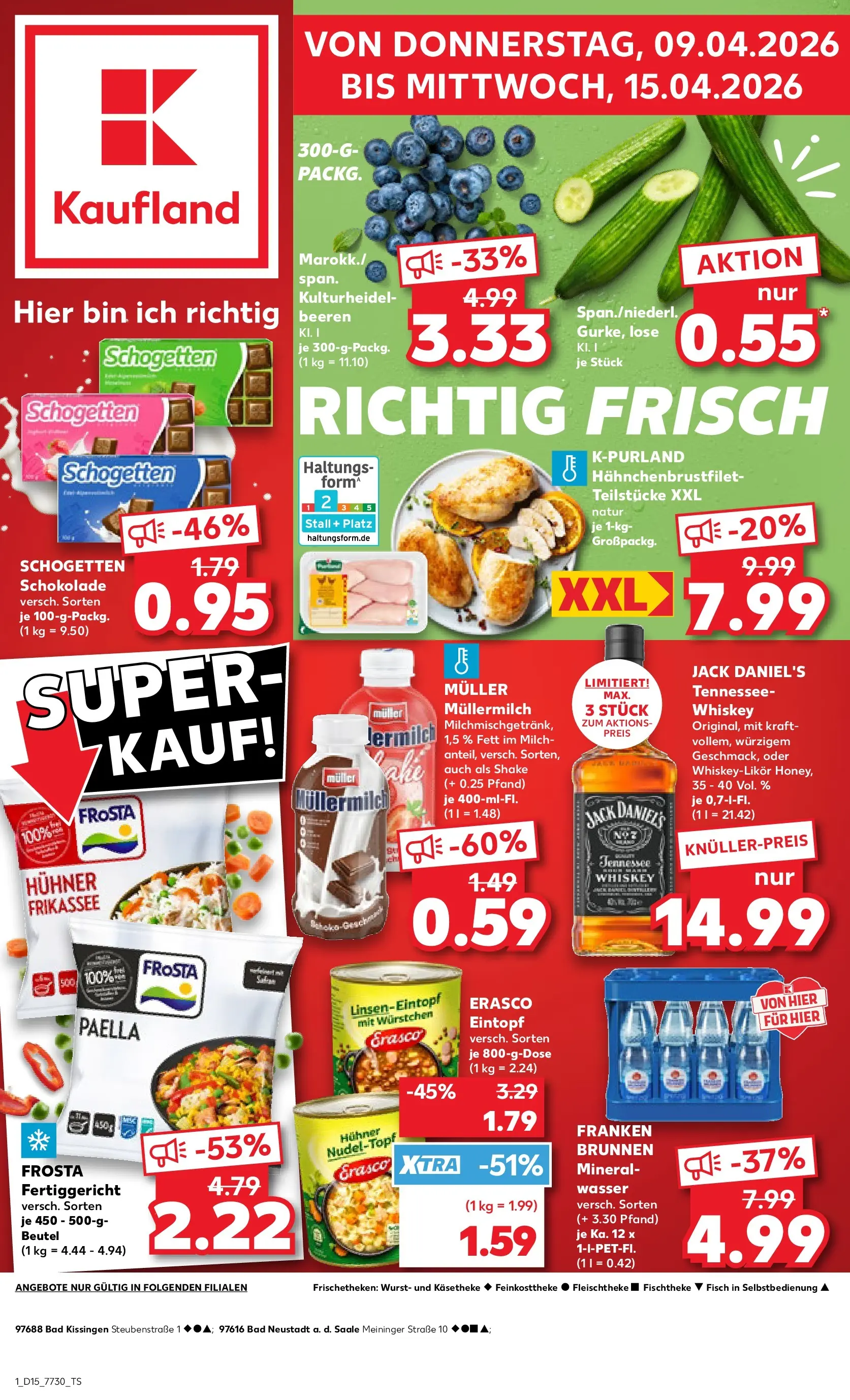 Prospekt Kaufland ab 08.04.2026 » Angebote Online zum Blättern | Seite: 1 | Produkte: Milch, Schokolade, Bad, Schogetten