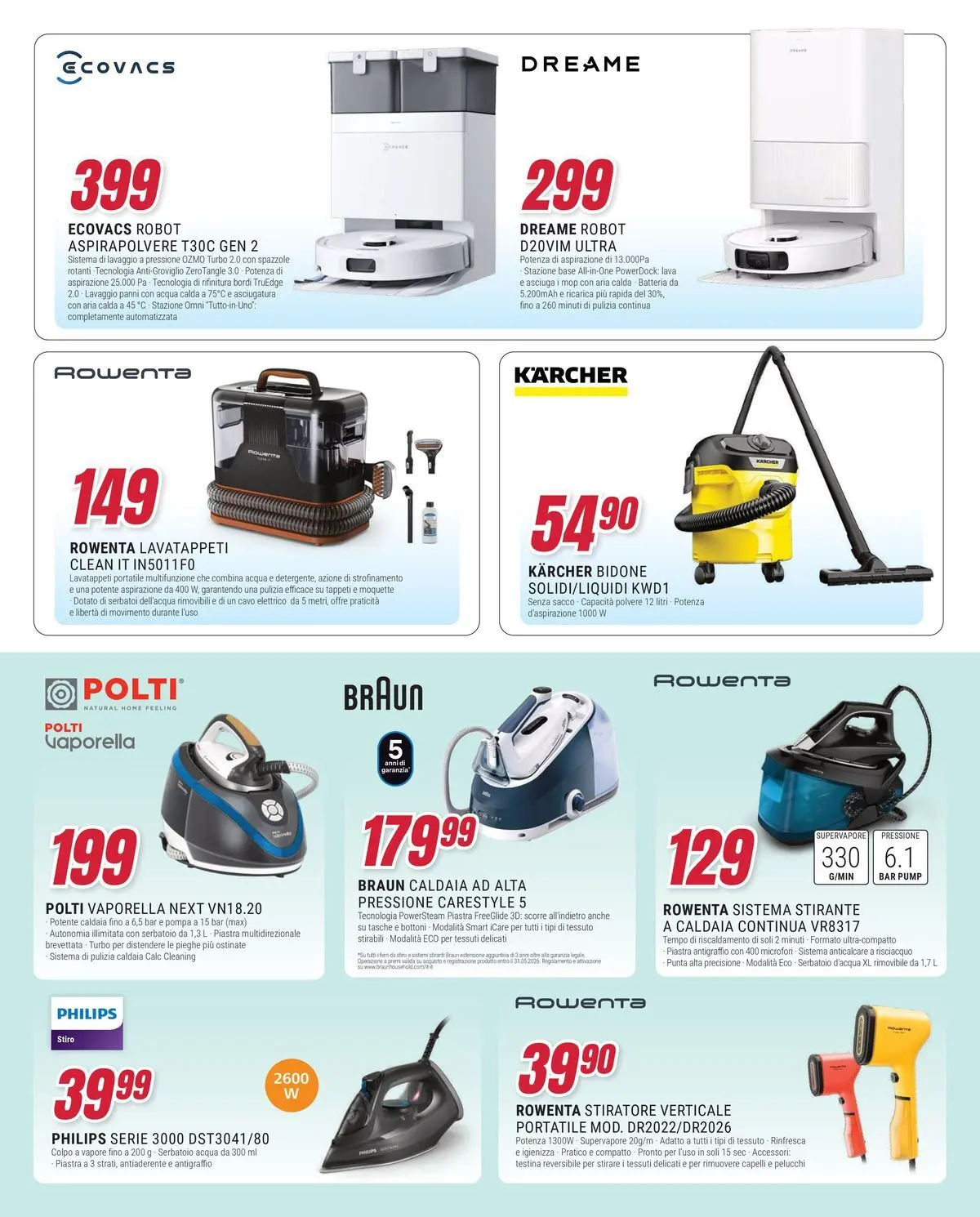 ﻿Trony volantino dal ﻿16/04/2026﻿ > ﻿Anteprima | Pagina: 23 | Prodotti: Stiratore verticale, Anticalcare, Acqua, Batteria