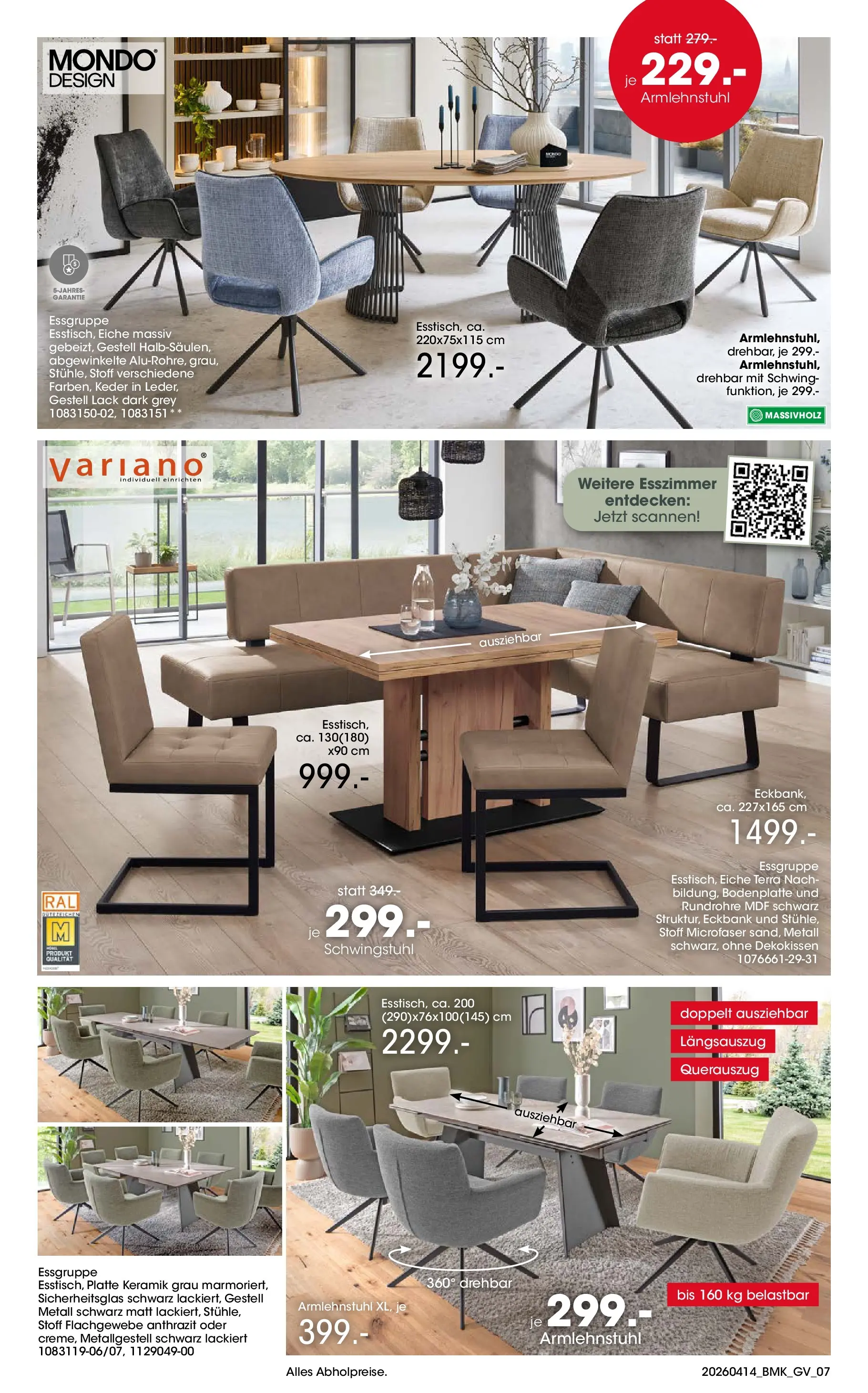 Möbel Martin April Highlights (ab 14.04.2026) zum Blättern | Seite: 7 | Produkte: Eckbank, Essgruppe