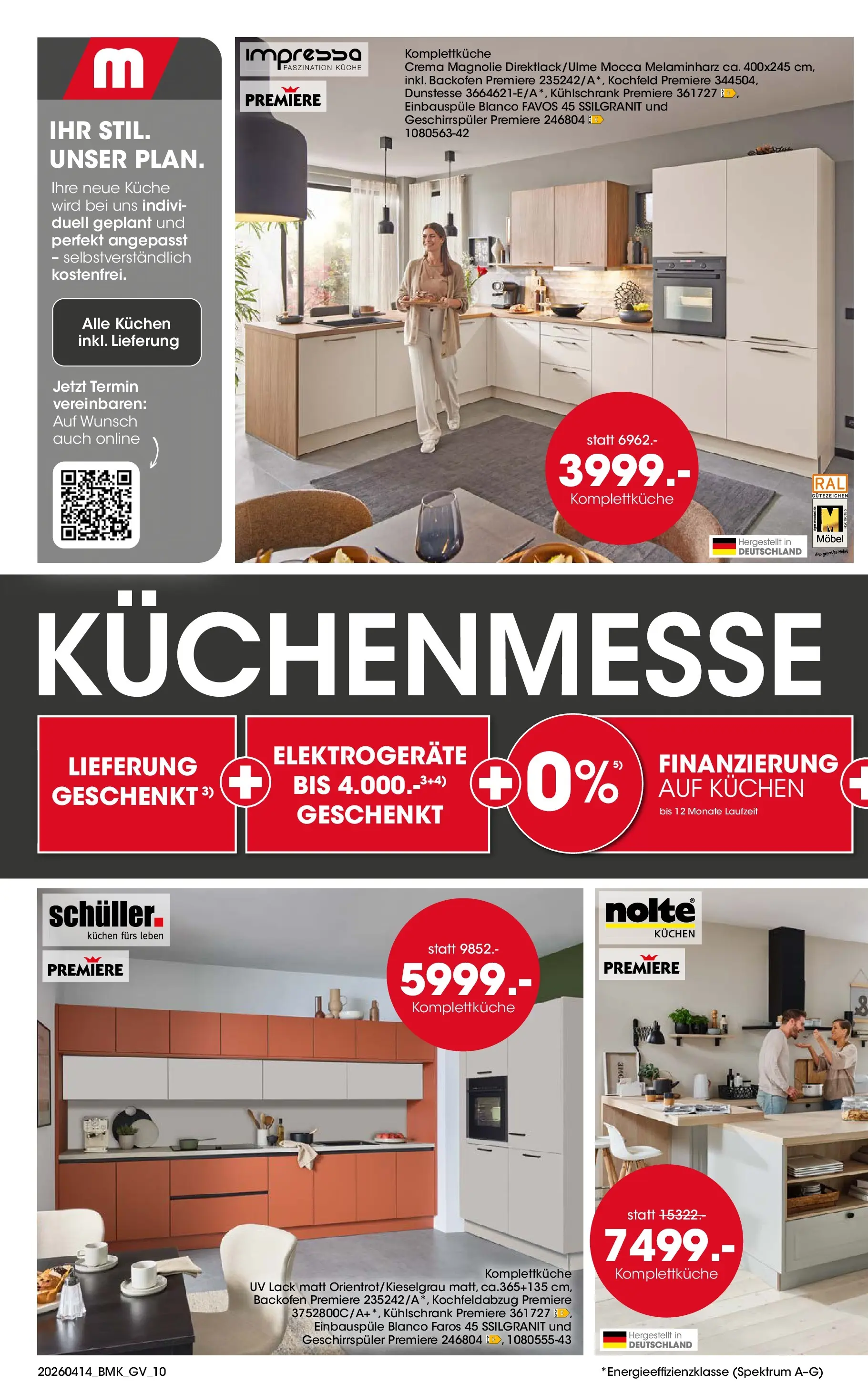 Möbel Martin April Highlights (ab 14.04.2026) zum Blättern | Seite: 10 | Produkte: Geschirrspüler, Küche, Kühlschrank, Kuchen