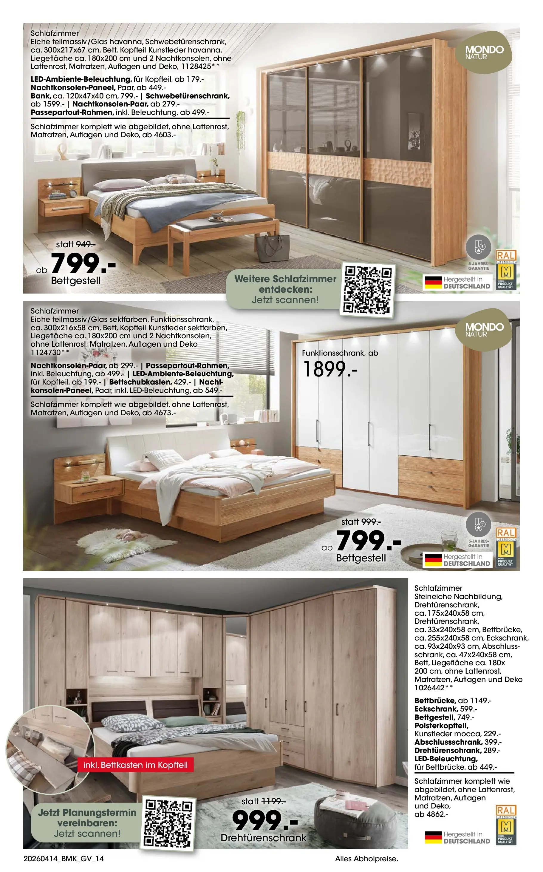 Möbel Martin April Highlights (ab 14.04.2026) zum Blättern | Seite: 14 | Produkte: Schwebetürenschrank, Drehtürenschrank