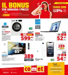 Anteprima del volantino Comet - Il bonus che abbassa i prezzi valido a partire dal 10.04.2026