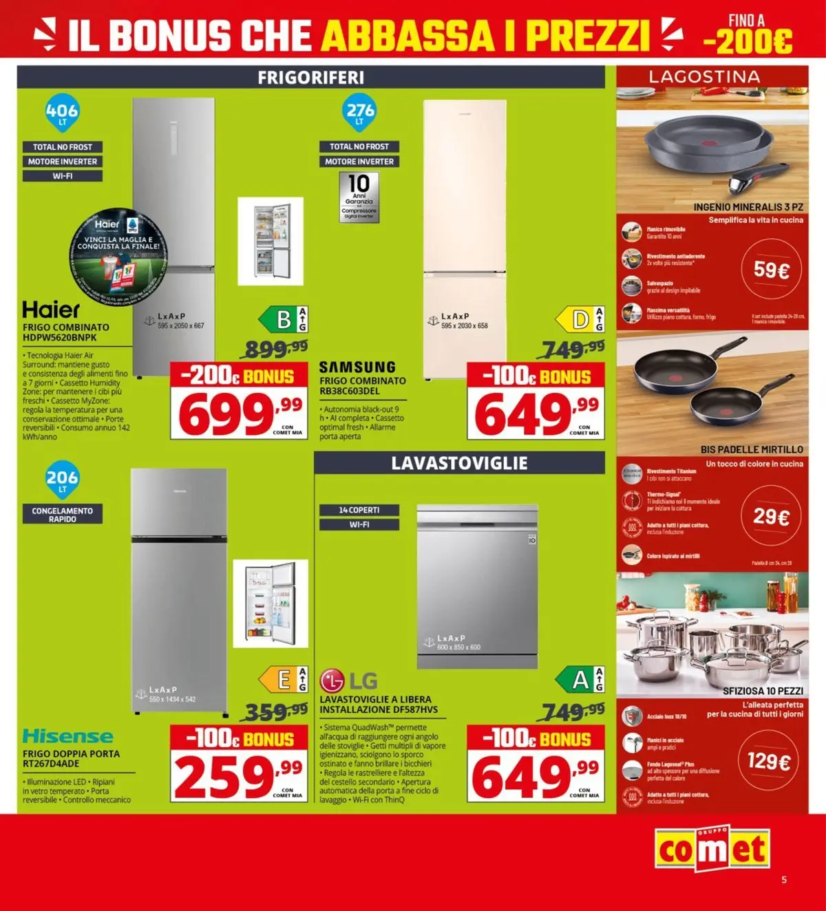 Nuovo Comet - Il bonus che abbassa i prezzi dal 10/04/2026 > offerte anteprima 🛍️ | Pagina: 5 | Prodotti: Compressore, Lavastoviglie, Samsung