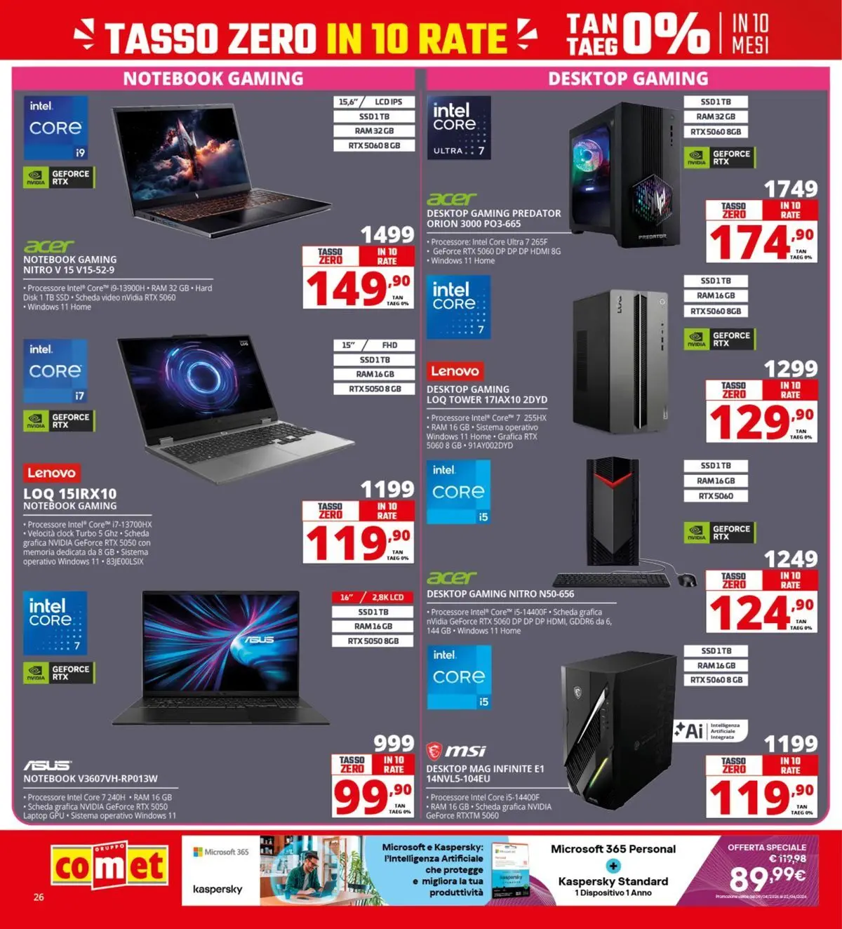 Nuovo Comet - Il bonus che abbassa i prezzi dal 10/04/2026 > offerte anteprima 🛍️ | Pagina: 26 | Prodotti: Notebook, Laptop, Video