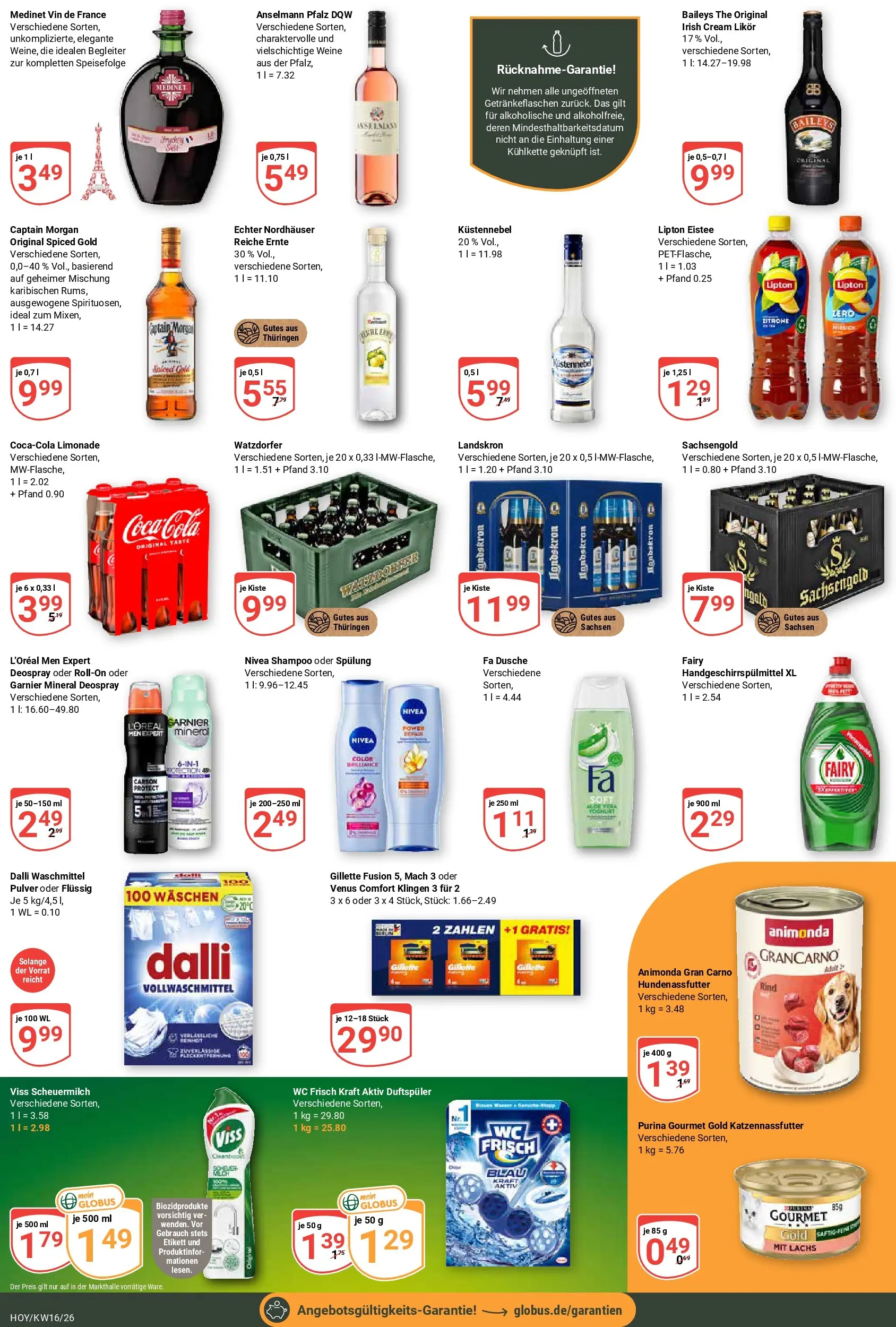 Globus Prospekt Hoyerswerda	 (ab 12.04.2026) » Angebote online | Seite: 3 | Produkte: Likör, Limonade, Spülung, Purina gourmet gold