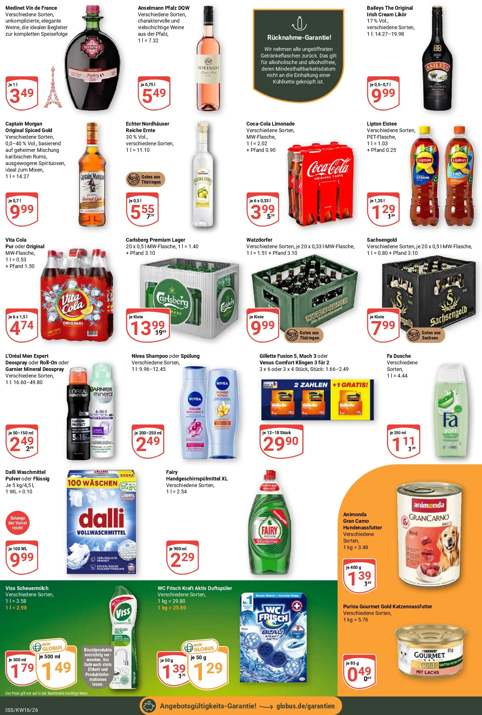 Globus Prospekt Isserstedt	 (ab 12.04.2026) » Angebote online | Seite: 3 | Produkte: Limonade, Wc frisch, Vita cola, Baileys
