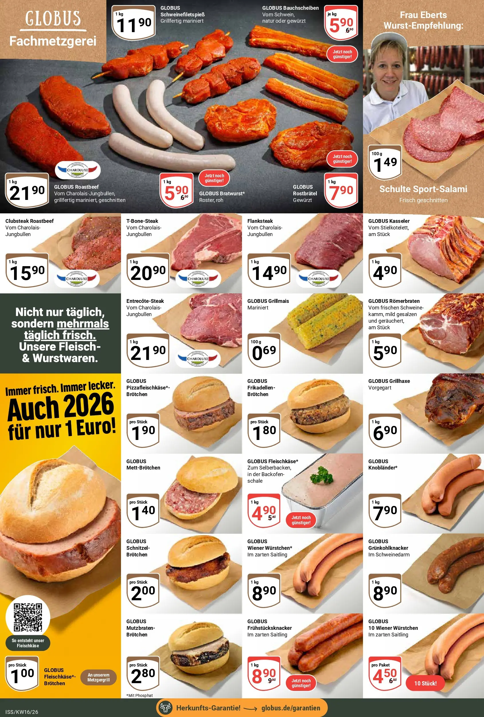 Globus Prospekt Isserstedt	 (ab 12.04.2026) » Angebote online | Seite: 6 | Produkte: Wiener wurstchen, Schnitzel, Roastbeef, Fleisch