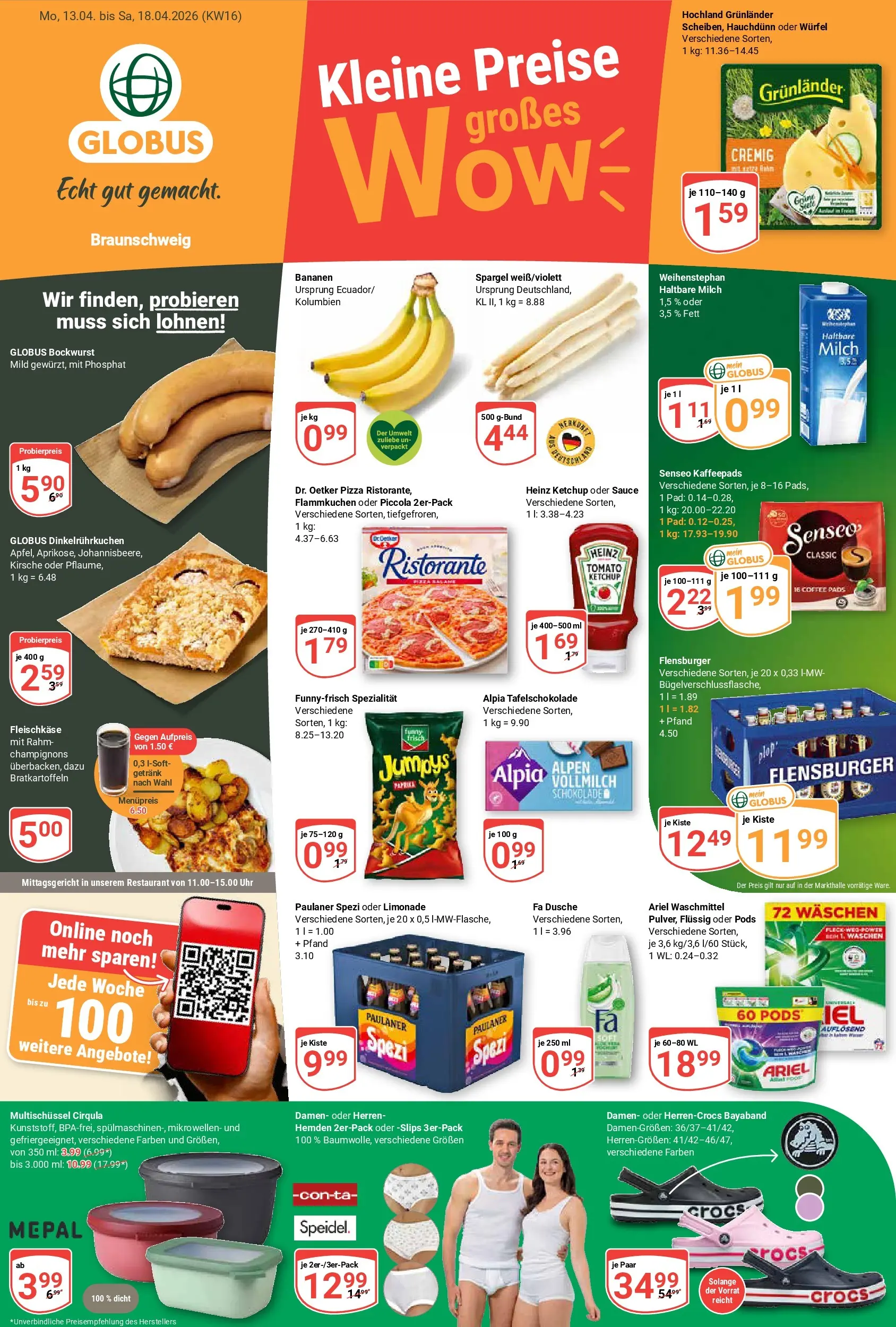 Globus Prospekt Braunschweig	 (ab 12.04.2026) » Angebote online | Seite: 1 | Produkte: Ariel, Paulaner spezi, Heinz ketchup, Pizza