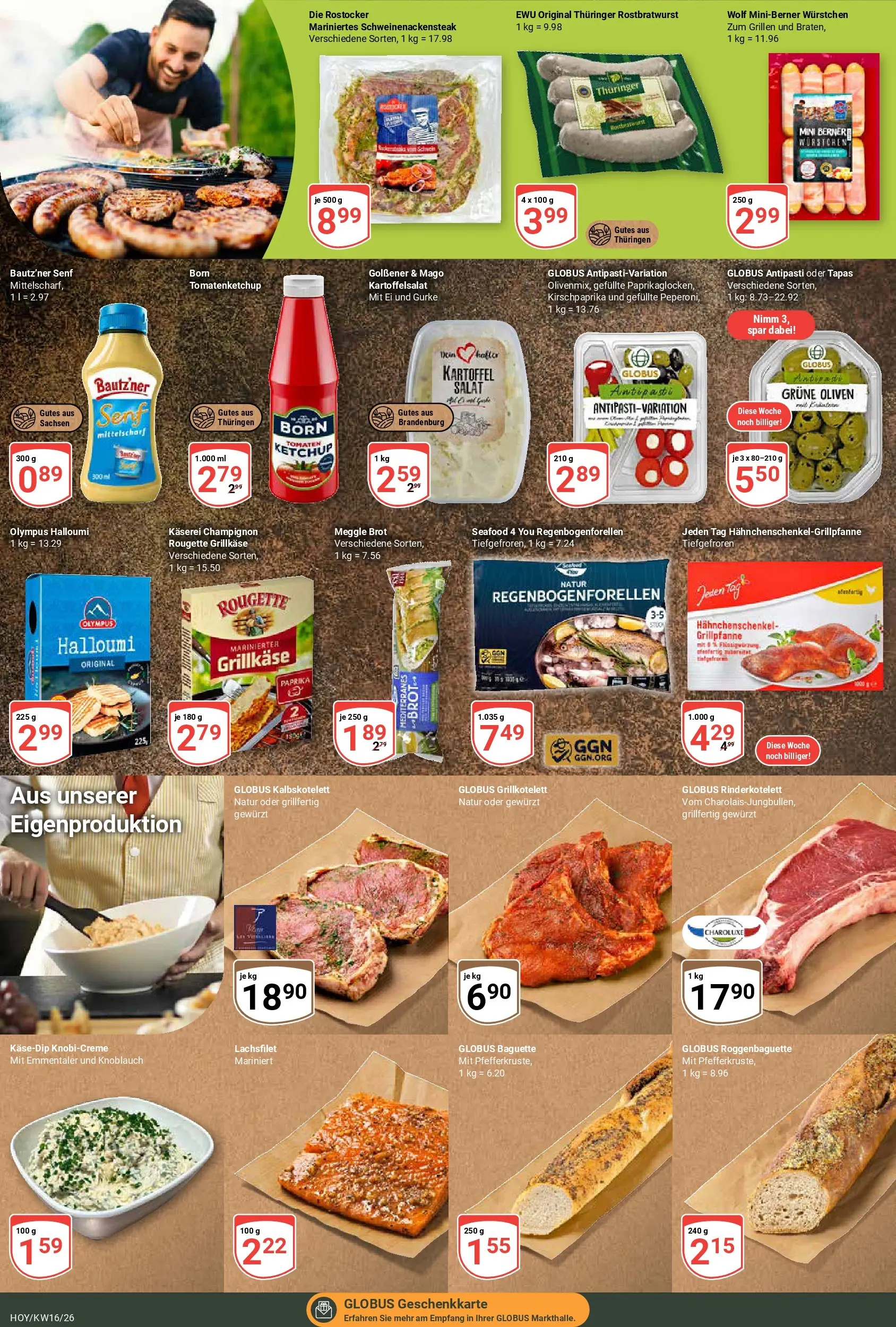 Globus Prospekt Hoyerswerda	 (ab 12.04.2026) » Angebote online | Seite: 17 | Produkte: Hahnchenschenkel, Baguette, Knoblauch, Ketchup