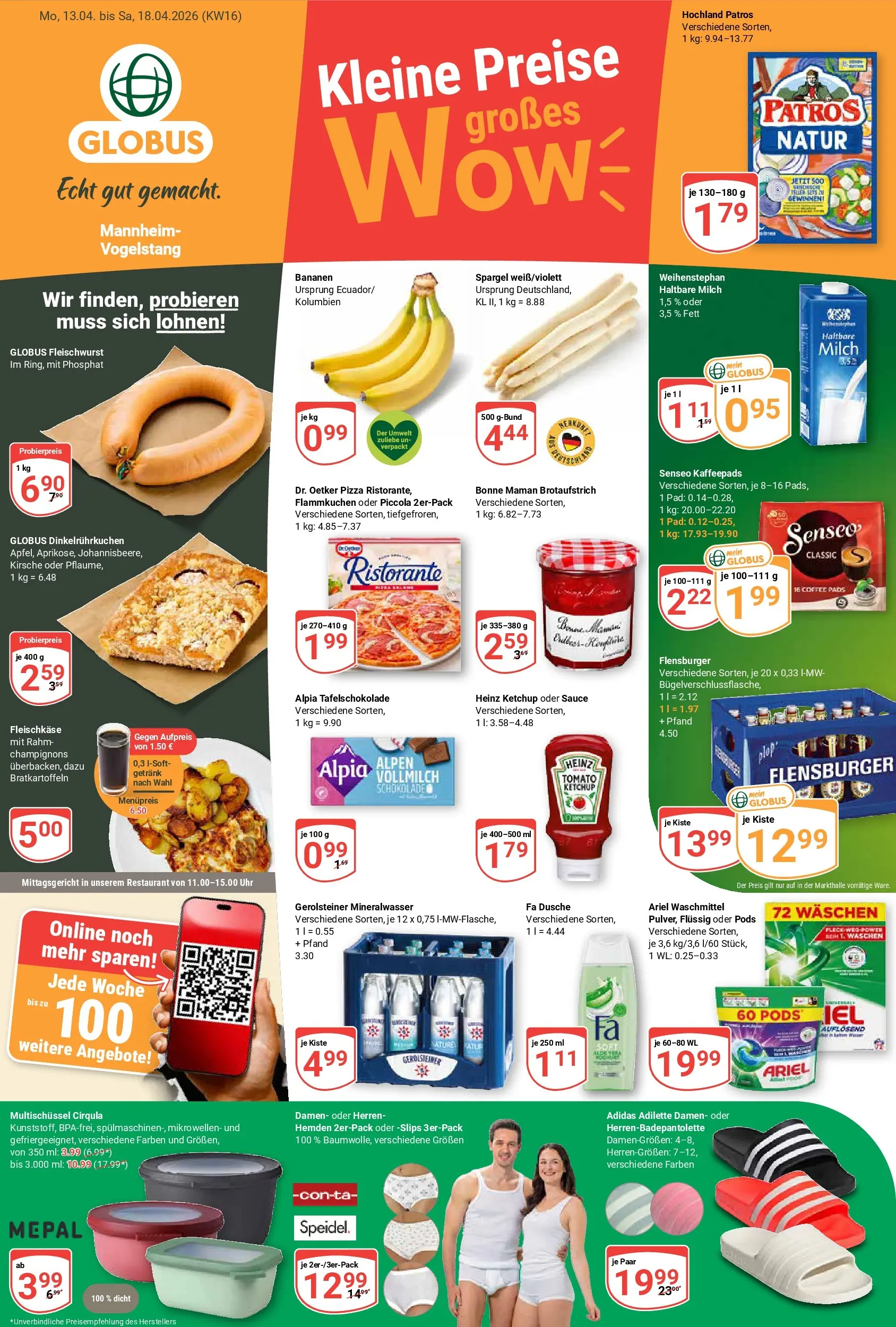 Globus Prospekt Mannheim	 (ab 12.04.2026) » Angebote online | Seite: 1 | Produkte: Ristorante, Senseo, Heinz ketchup, Flensburger