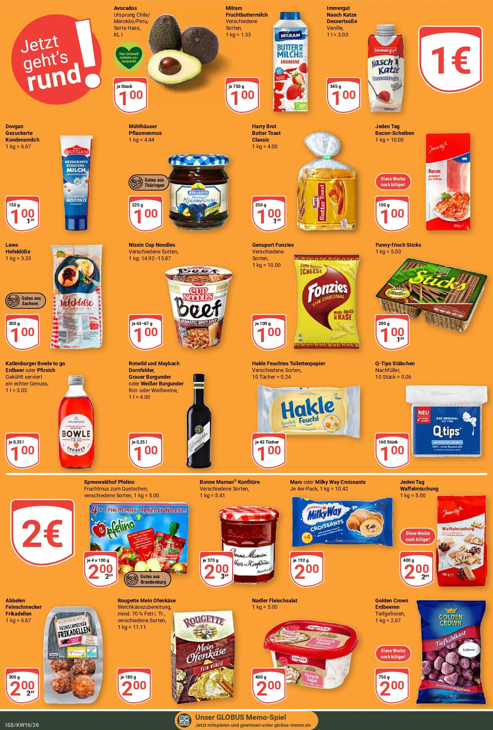 Globus Prospekt Isserstedt	 (ab 12.04.2026) » Angebote online | Seite: 19 | Produkte: Butter, Pfirsich, Brot, Salat