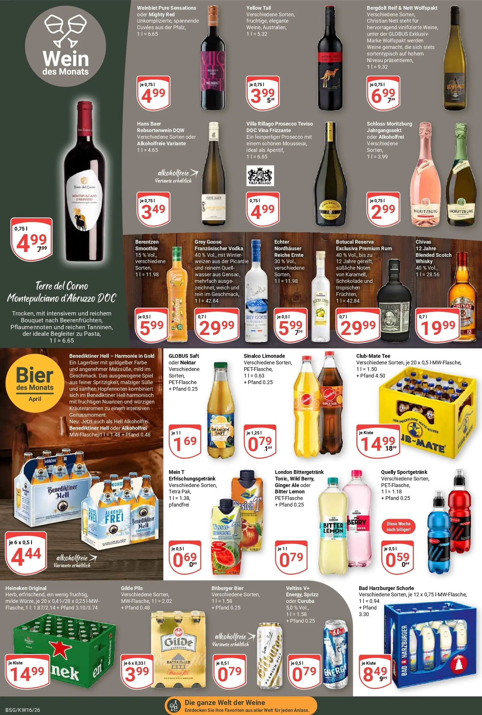 Globus Prospekt Braunschweig	 (ab 12.04.2026) » Angebote online | Seite: 16 | Produkte: Whisky, Limonade, Wasser, Wein