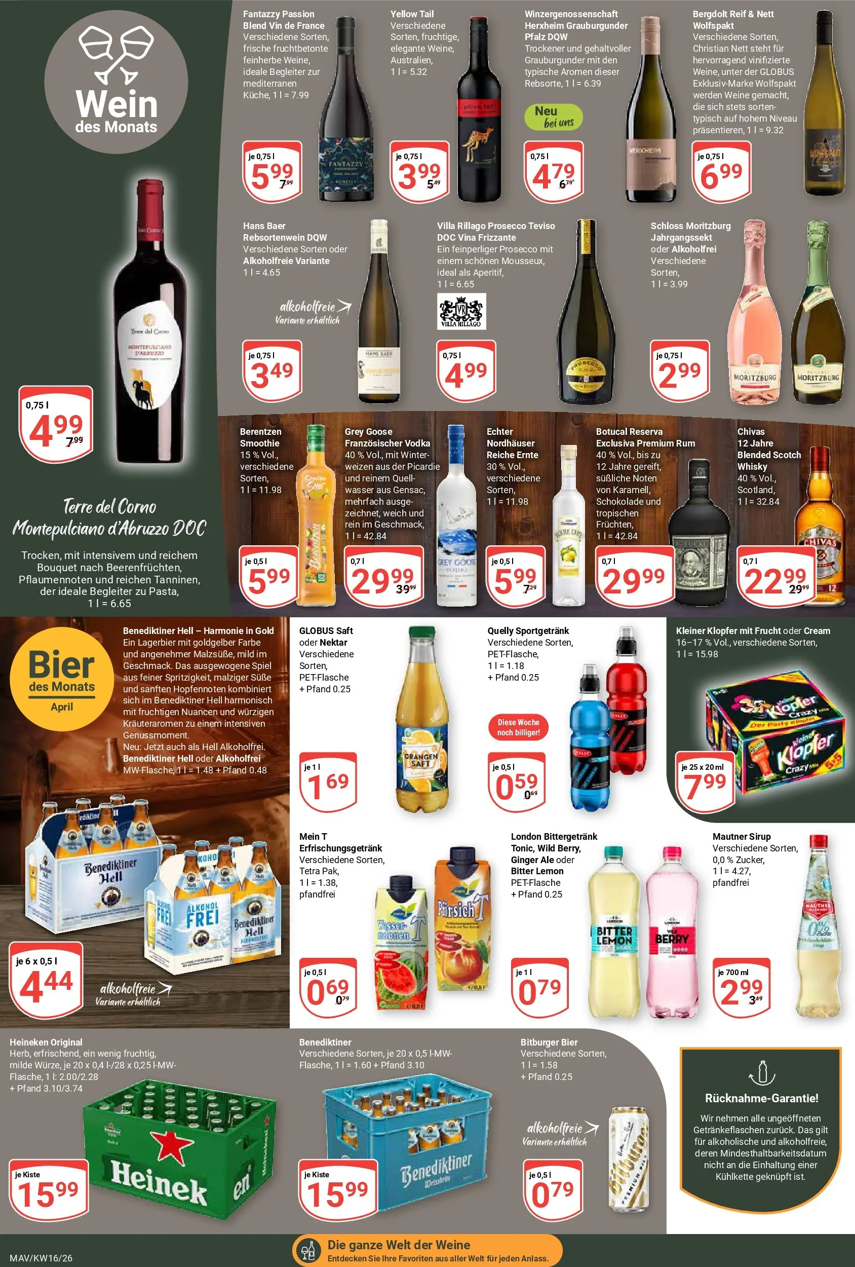 Globus Prospekt Mannheim	 (ab 12.04.2026) » Angebote online | Seite: 17 | Produkte: Bier, Prosecco, Wein, Vodka