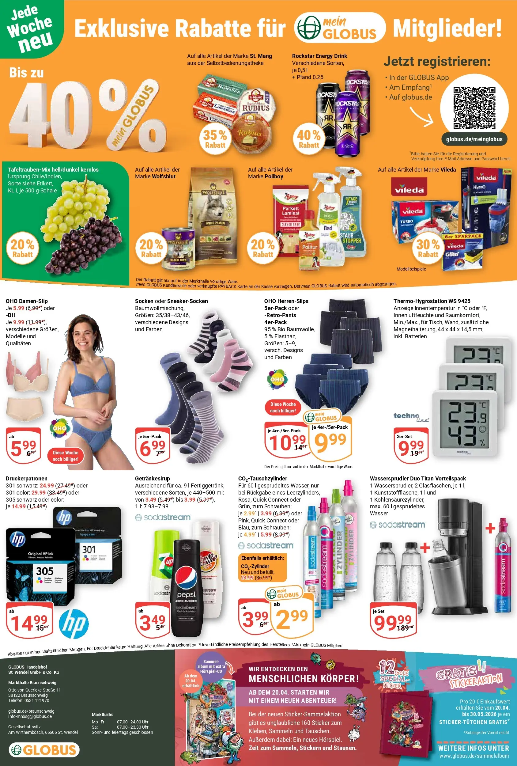 Globus Prospekt Braunschweig	 (ab 12.04.2026) » Angebote online | Seite: 22 | Produkte: Wasser, Pepsi, Telefon, Uhr