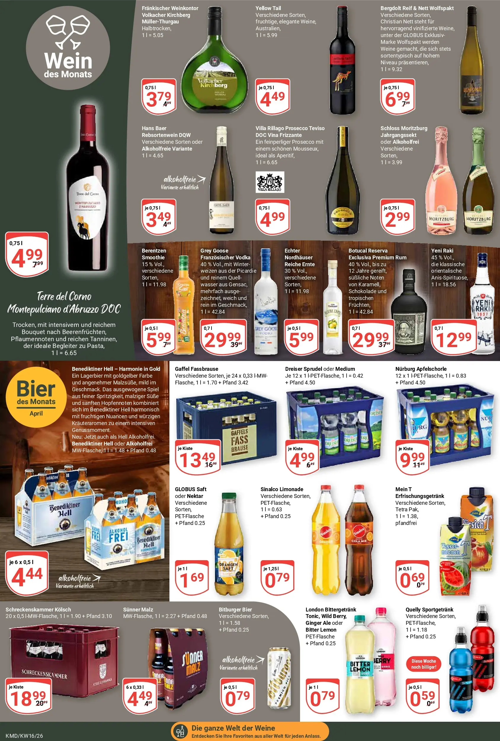 Globus Prospekt Köln	 (ab 13.04.2026) » Angebote online | Seite: 16 | Produkte: Spiel, Rum, Benediktiner hell, Berentzen