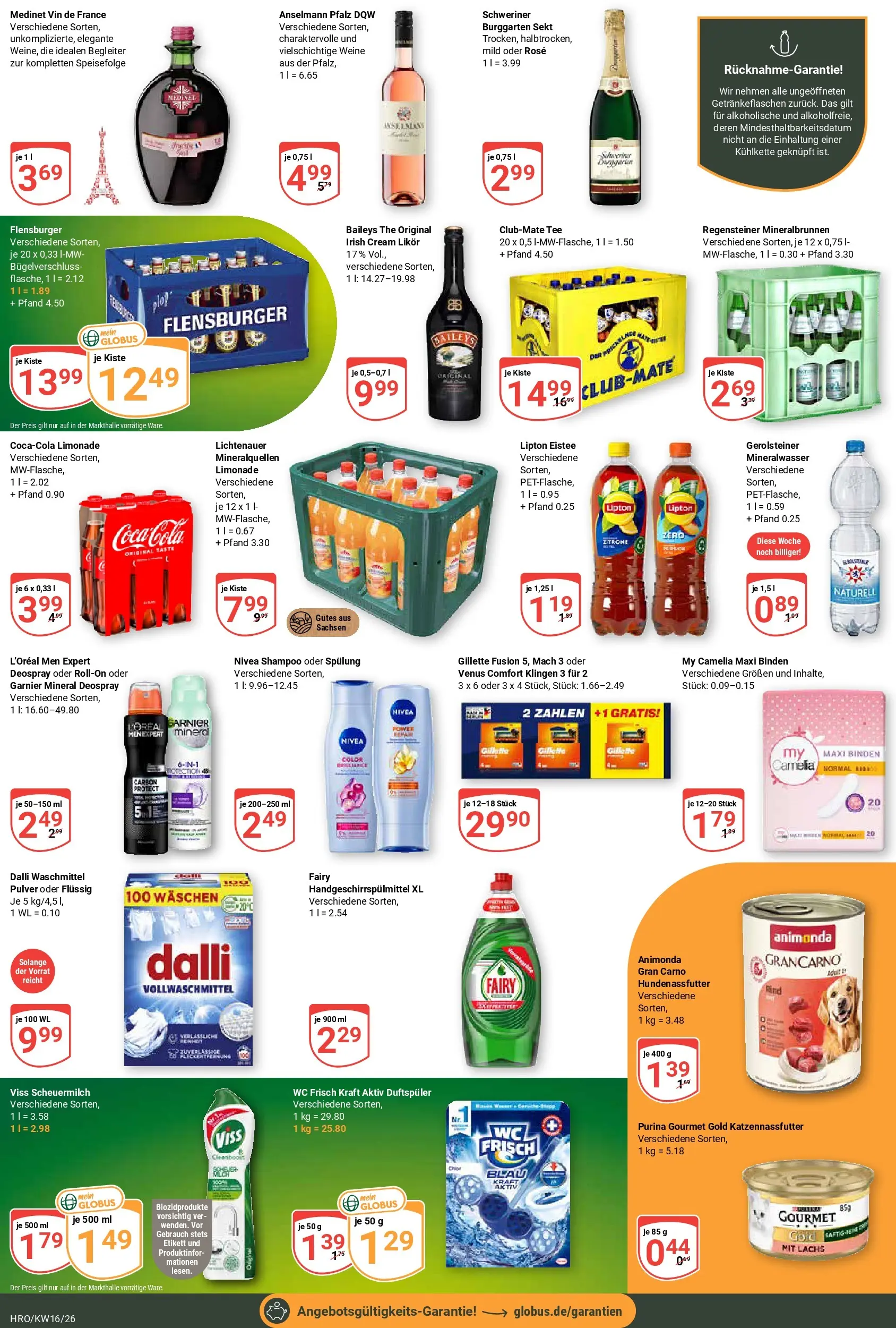 Globus Prospekt Rostock	 (ab 12.04.2026) » Angebote online | Seite: 5 | Produkte: Coca cola, Zitrone, Baileys, Gerolsteiner