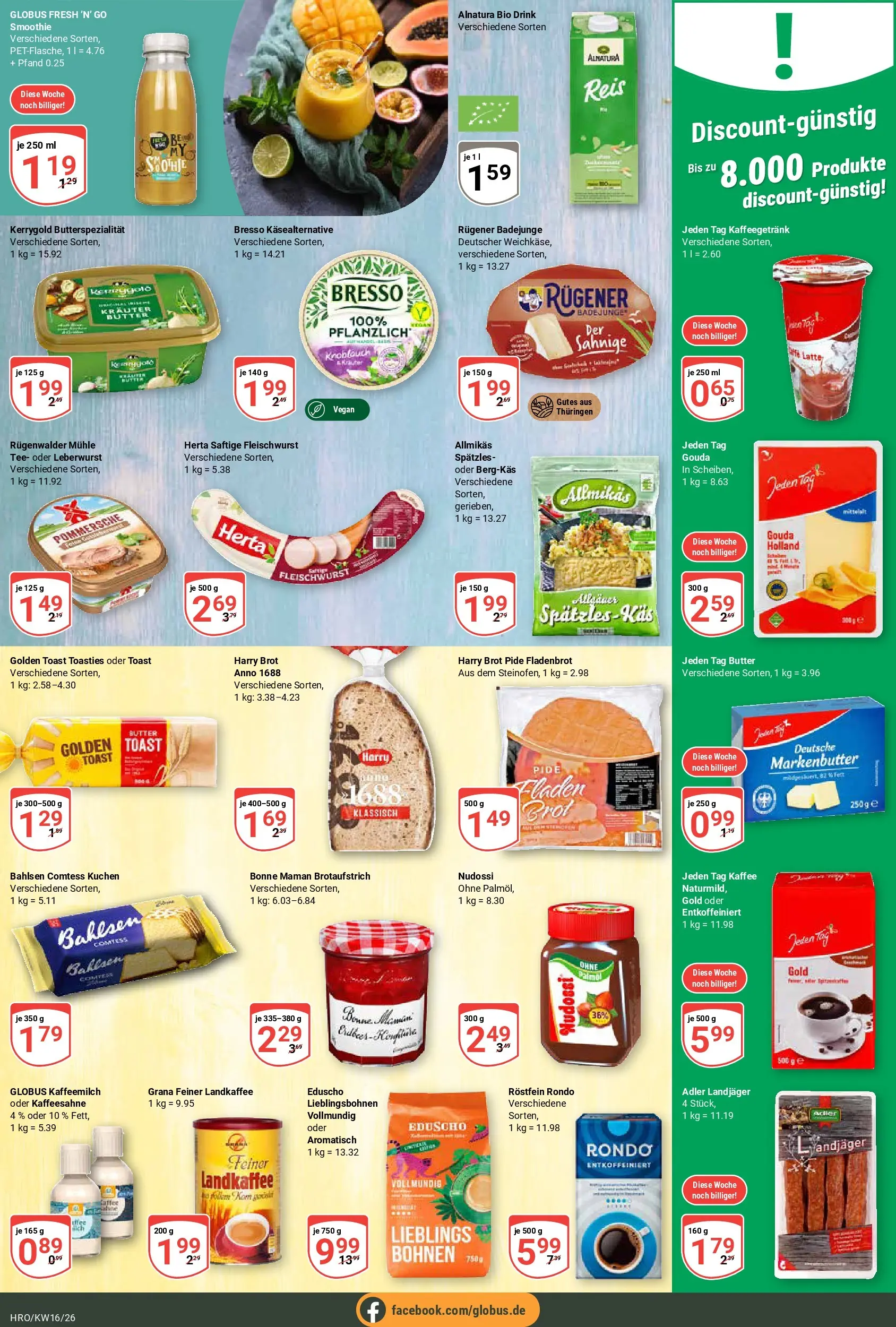 Globus Prospekt Rostock	 (ab 12.04.2026) » Angebote online | Seite: 12 | Produkte: Butter, Gouda, Reis, Kuchen